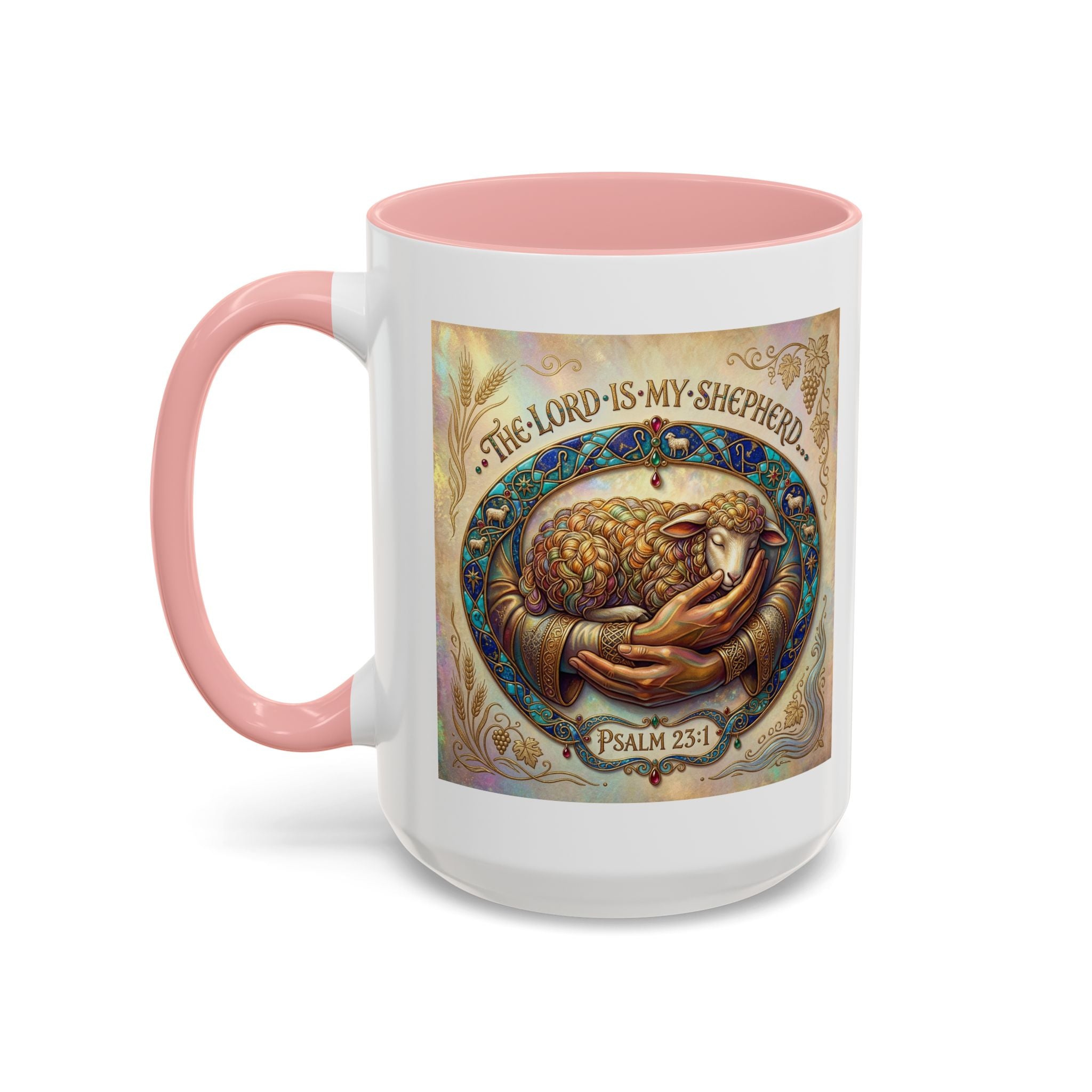 Accent Coffee Mug (11, 15oz) "The Lord is my Shepherd" Psalms 23:1