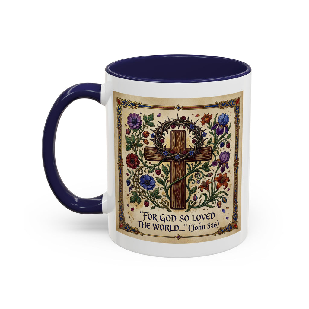 Accent Coffee Mug (11, 15oz) "For God so loved the world" John 3:16