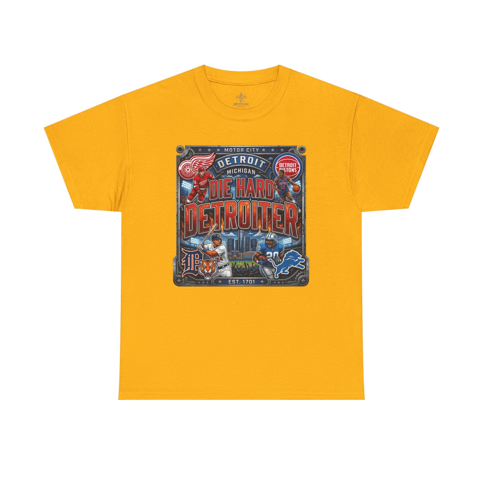 Unisex Heavy Cotton Tee DIE HARD DETROITER, sports style 2