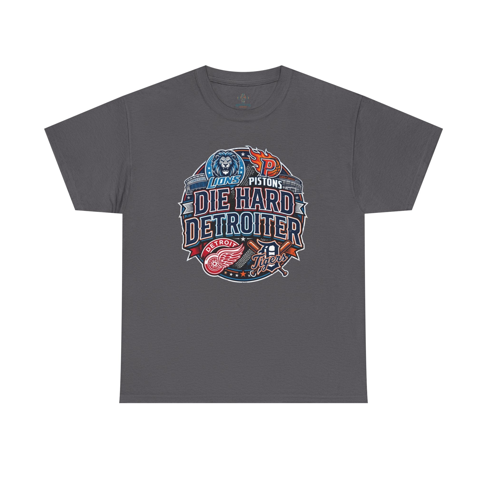 Unisex Heavy Cotton Tee DIE HARD DETROITER, sports style 1