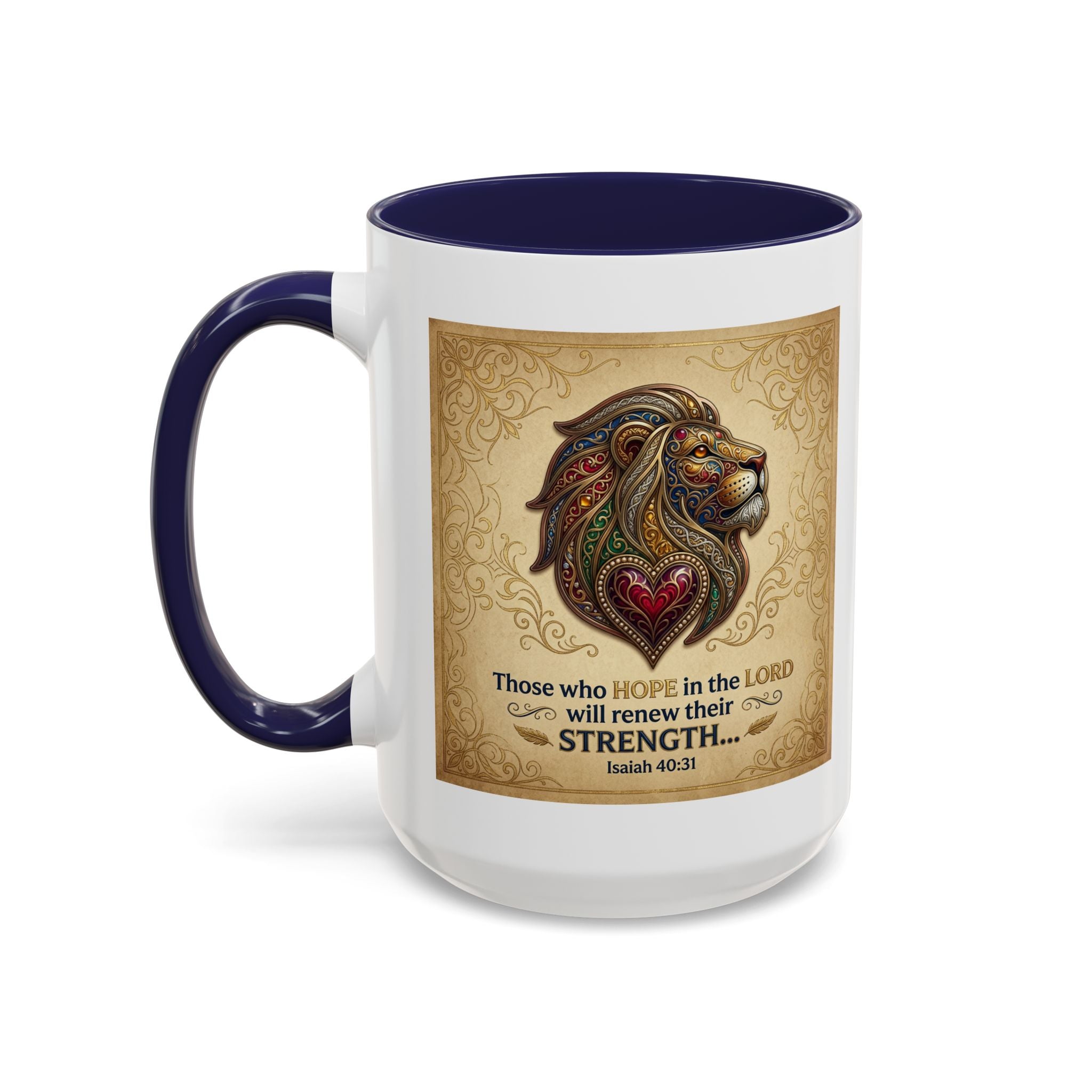 Accent Coffee Mug (11, 15oz) "Those who hope in the Lord..." Isaiah 40:31