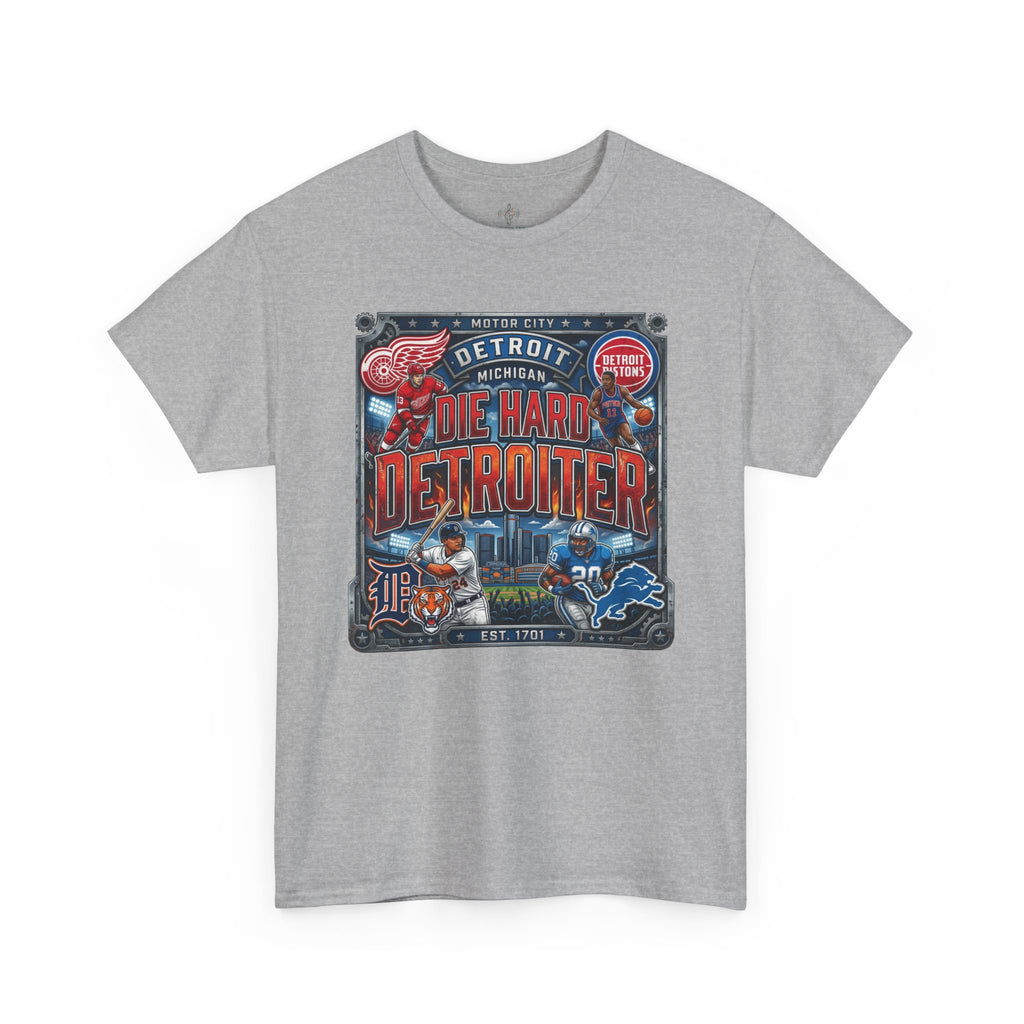Unisex Heavy Cotton Tee DIE HARD DETROITER, sports style 2