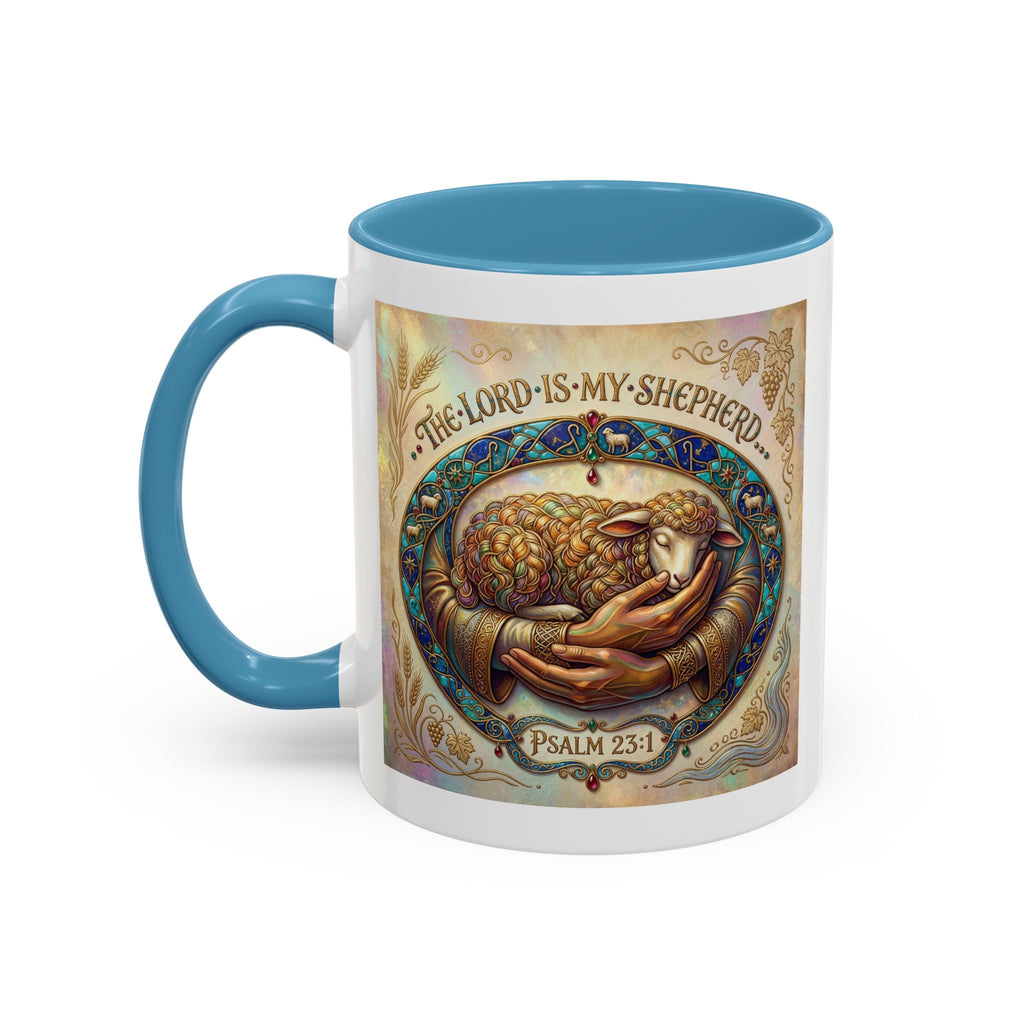 Accent Coffee Mug (11, 15oz) "The Lord is my Shepherd" Psalms 23:1