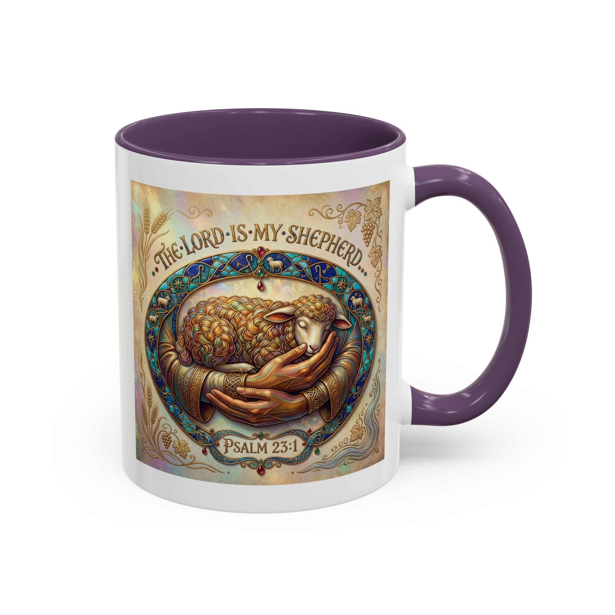 Accent Coffee Mug (11, 15oz) "The Lord is my Shepherd" Psalms 23:1