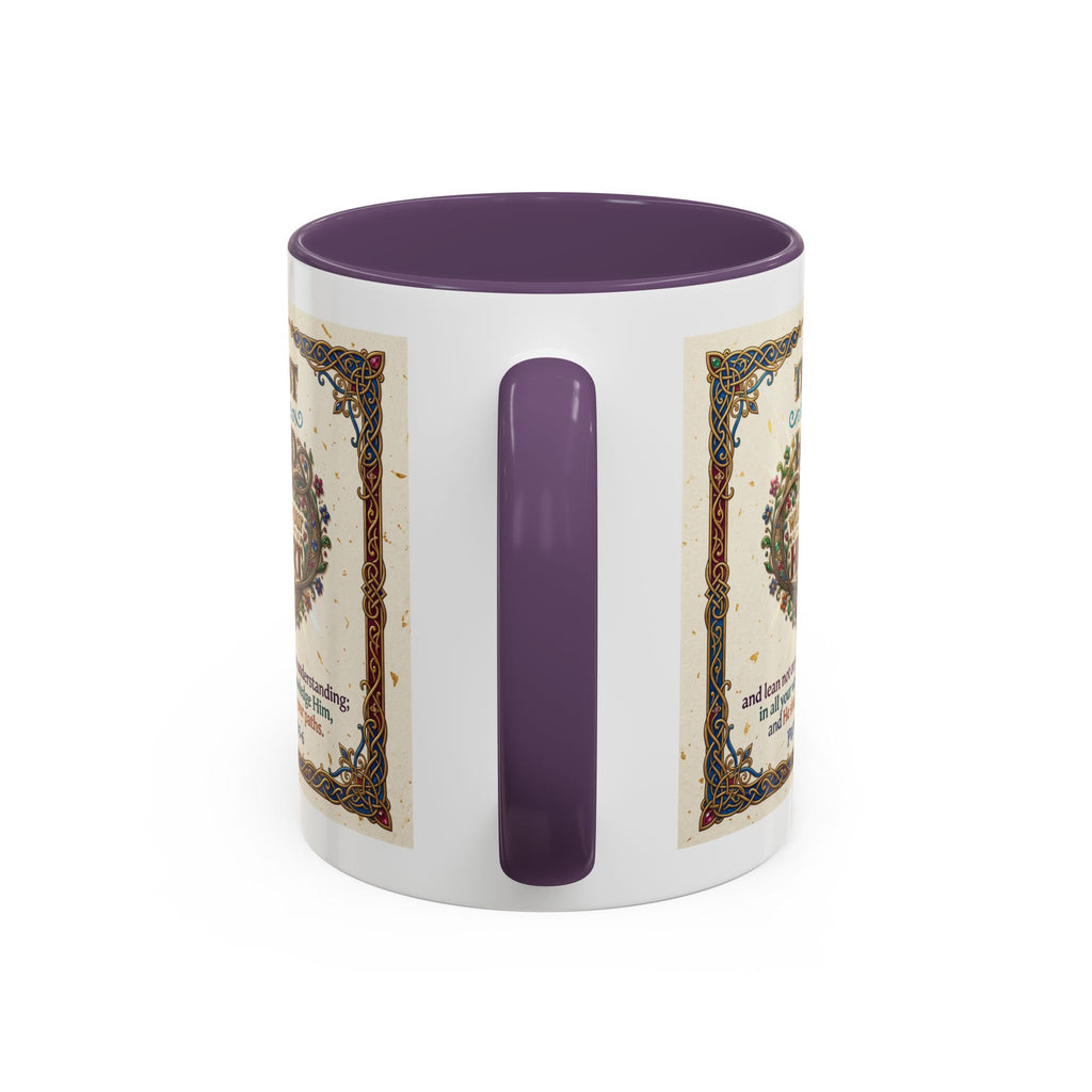 Accent Coffee Mug (11, 15oz) "Trust in the Lord..."  Poverbs 3:5-6