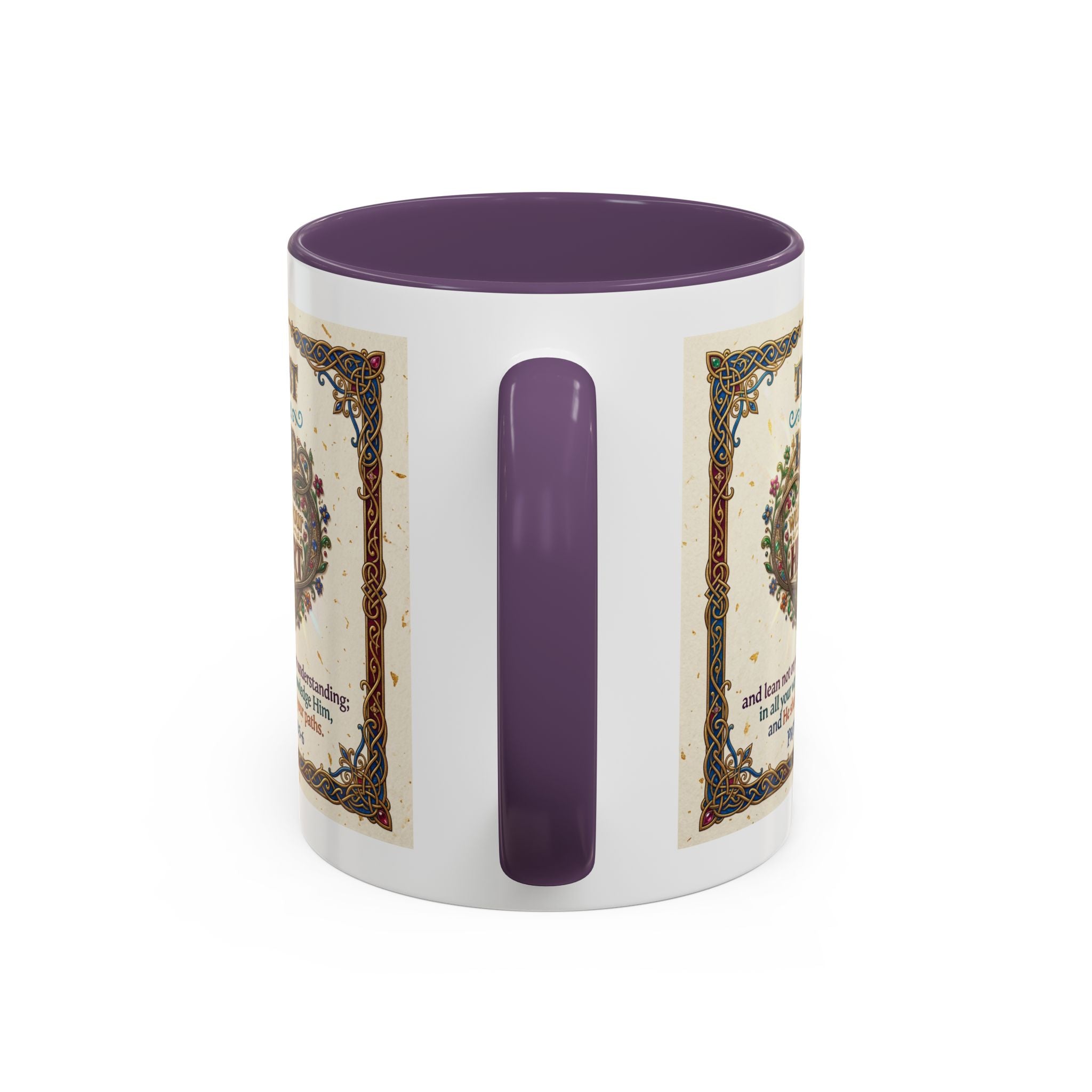 Accent Coffee Mug (11, 15oz) "Trust in the Lord..."  Poverbs 3:5-6