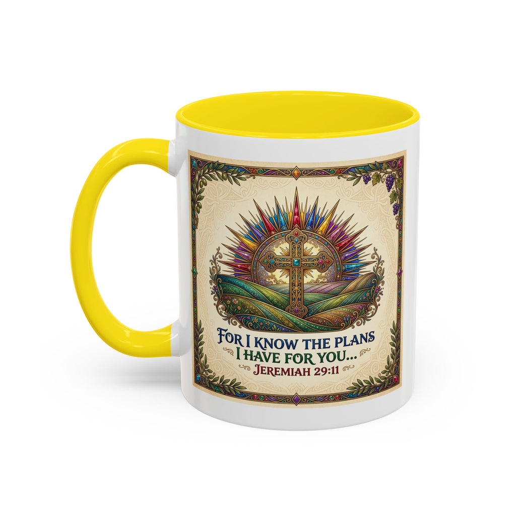 Accent Coffee Mug (11, 15oz) "for I know the plans I have for you" Jeremiah 29:11