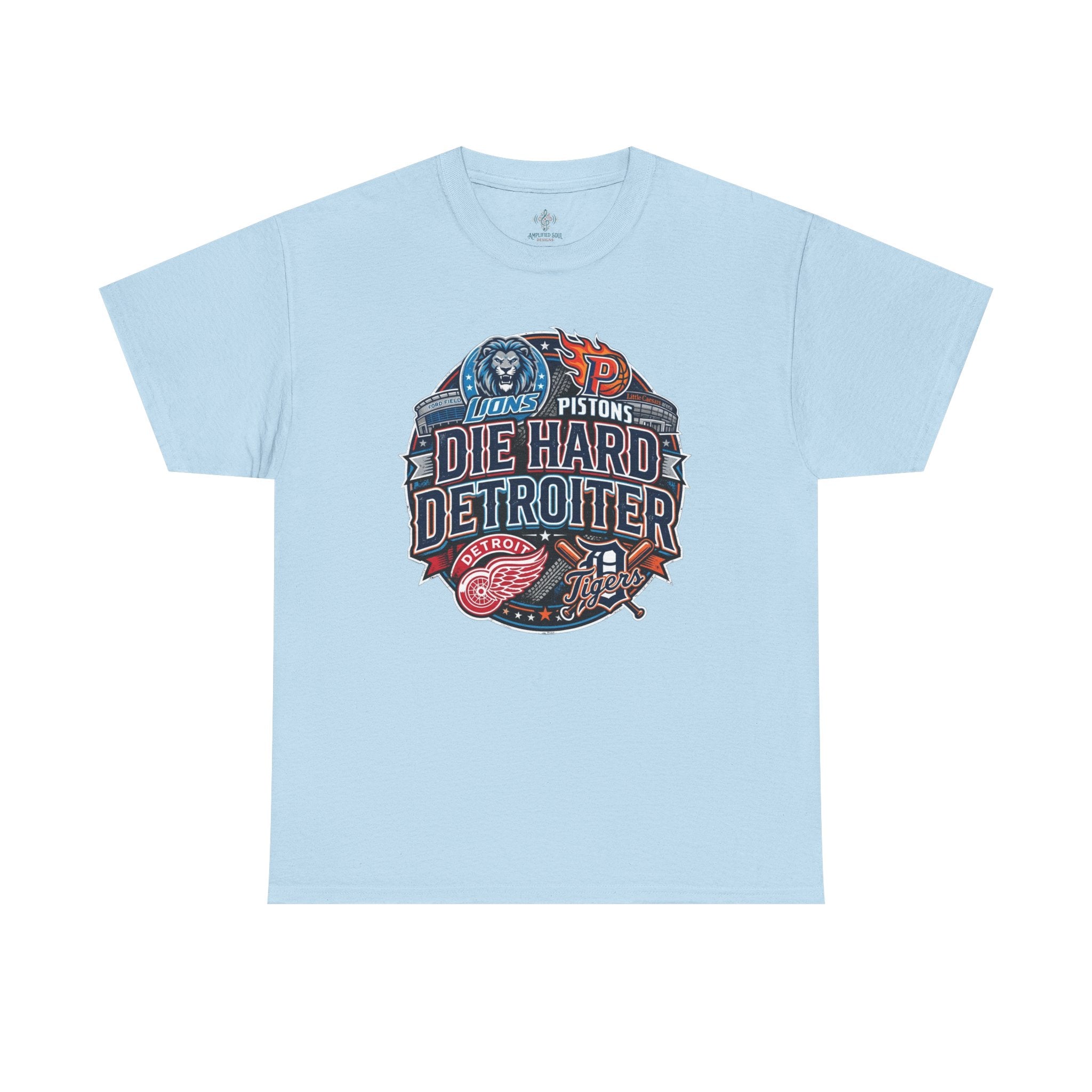 Unisex Heavy Cotton Tee DIE HARD DETROITER, sports style 1