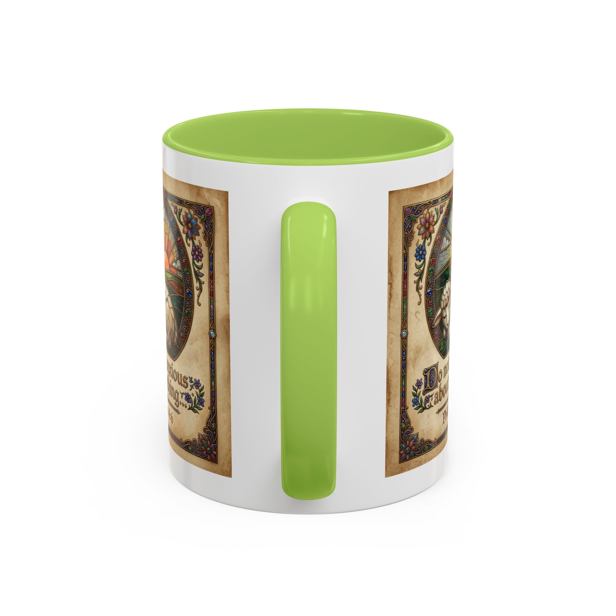 Accent Coffee Mug (11, 15oz) "Be not anxious about anything Phillipians 4:6