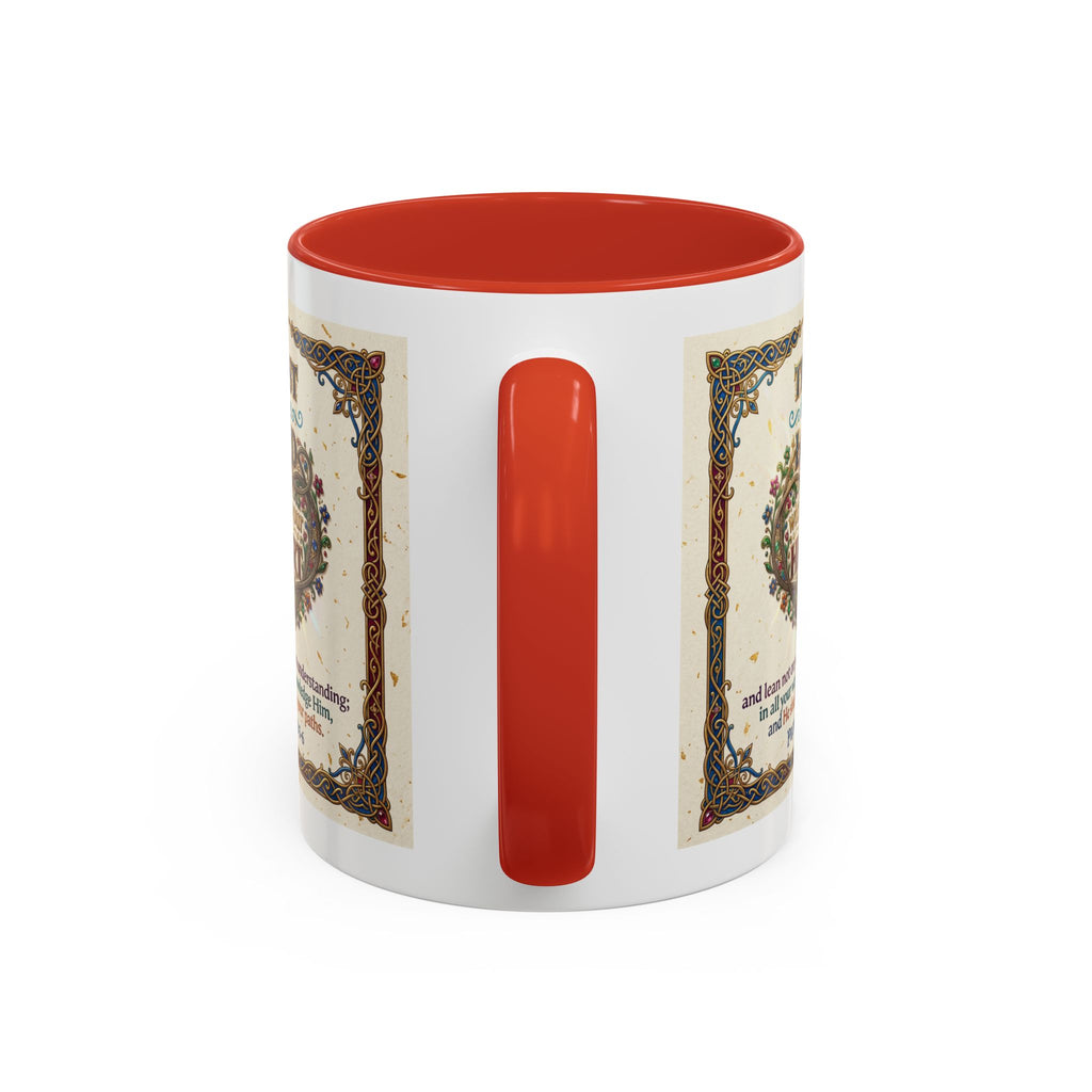 Accent Coffee Mug (11, 15oz) "Trust in the Lord..."  Poverbs 3:5-6