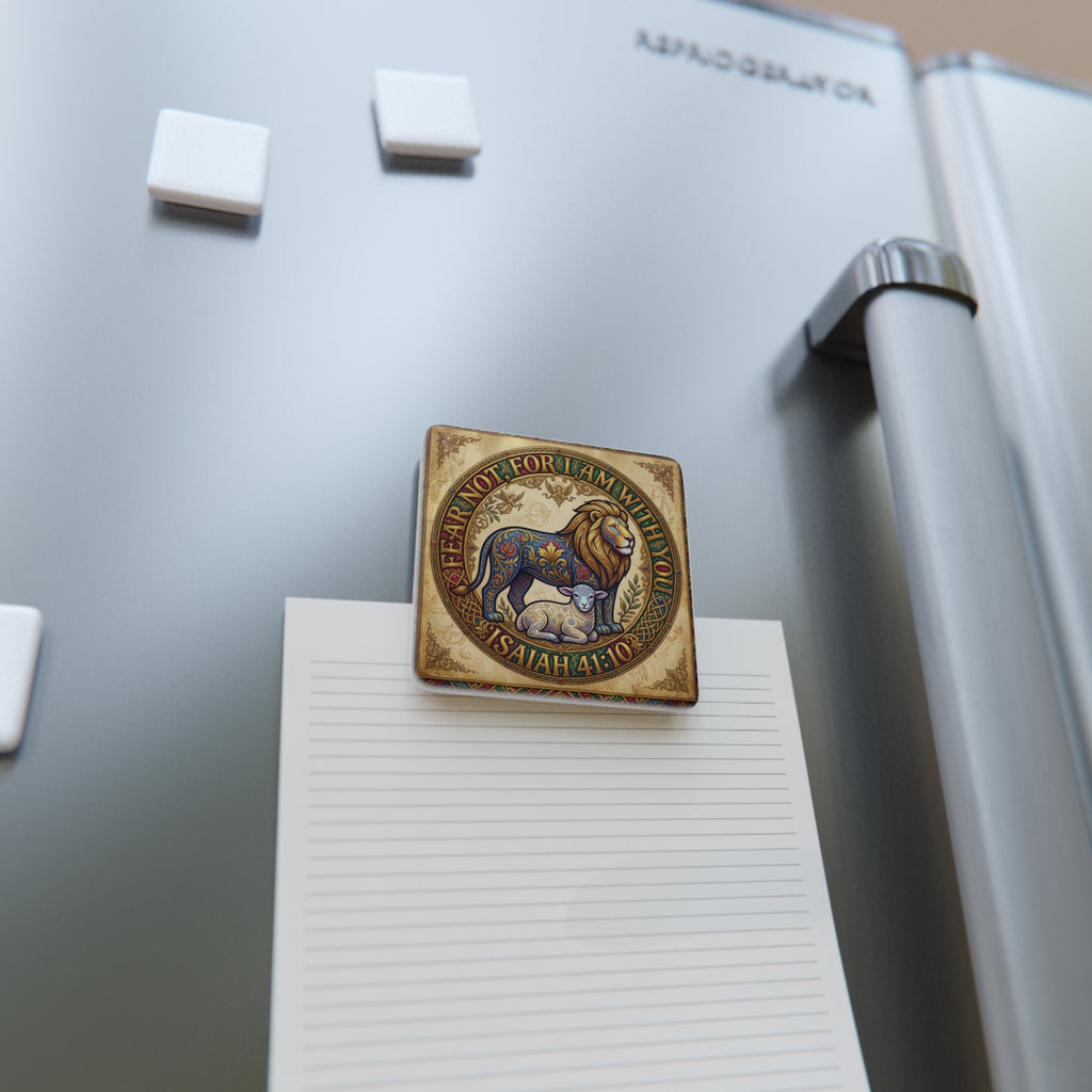 Porcelain Magnet, Square "Fear not, for I am with you" Isaiah 41:10