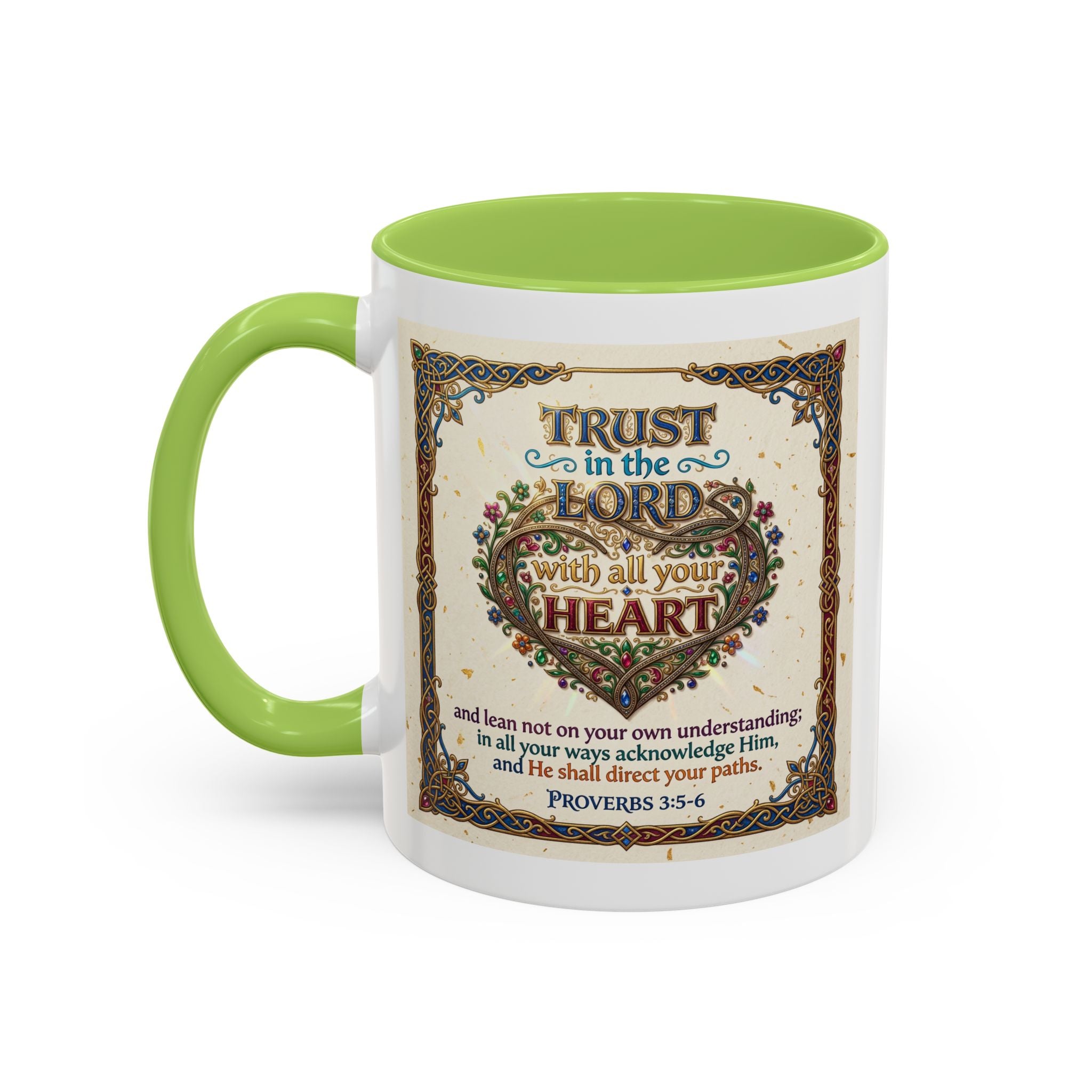 Accent Coffee Mug (11, 15oz) "Trust in the Lord..."  Poverbs 3:5-6
