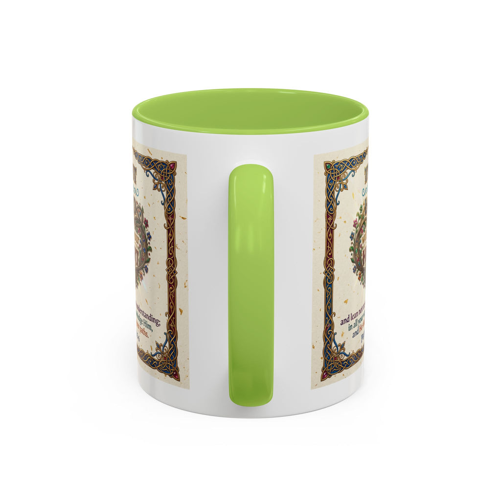 Accent Coffee Mug (11, 15oz) "Trust in the Lord..."  Poverbs 3:5-6