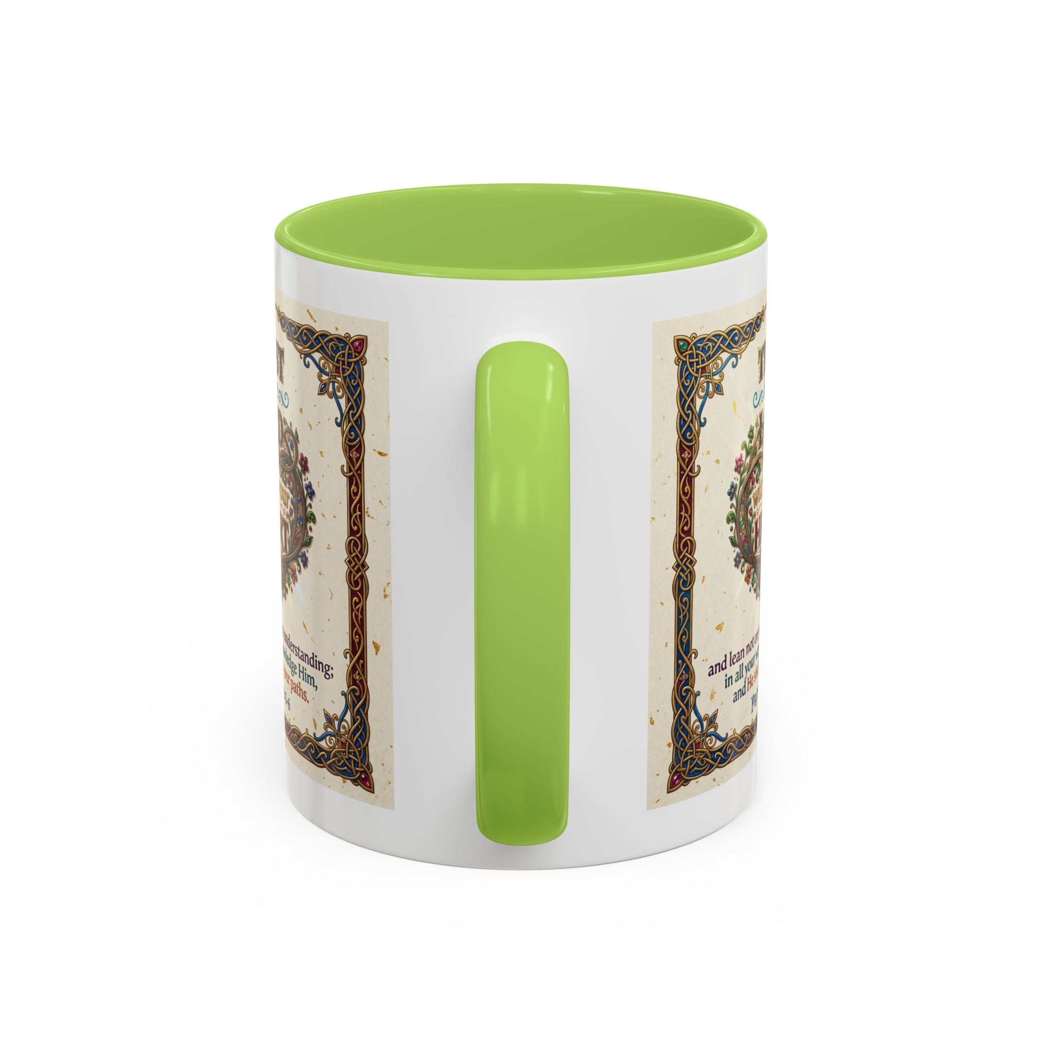 Accent Coffee Mug (11, 15oz) "Trust in the Lord..."  Poverbs 3:5-6