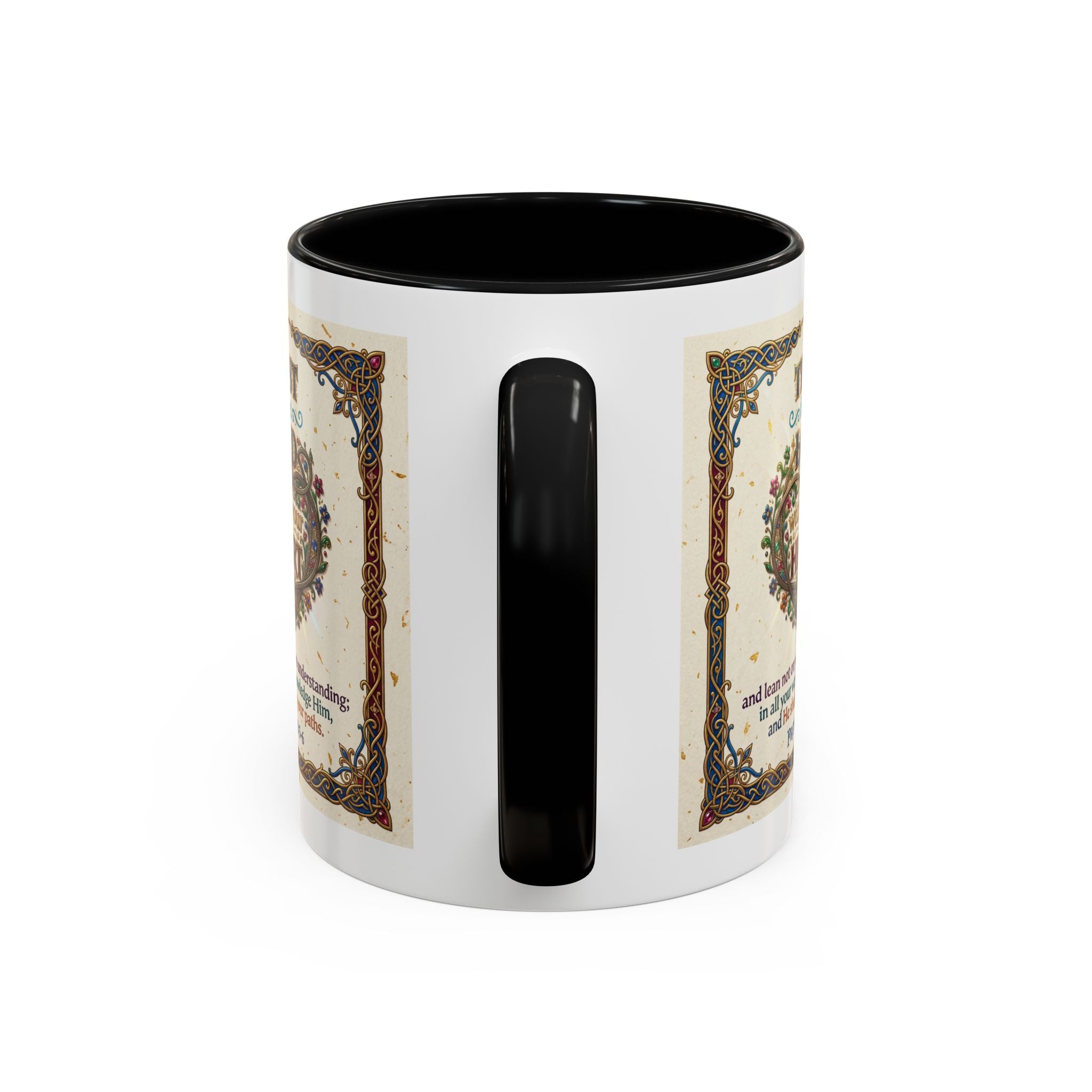 Accent Coffee Mug (11, 15oz) "Trust in the Lord..."  Poverbs 3:5-6
