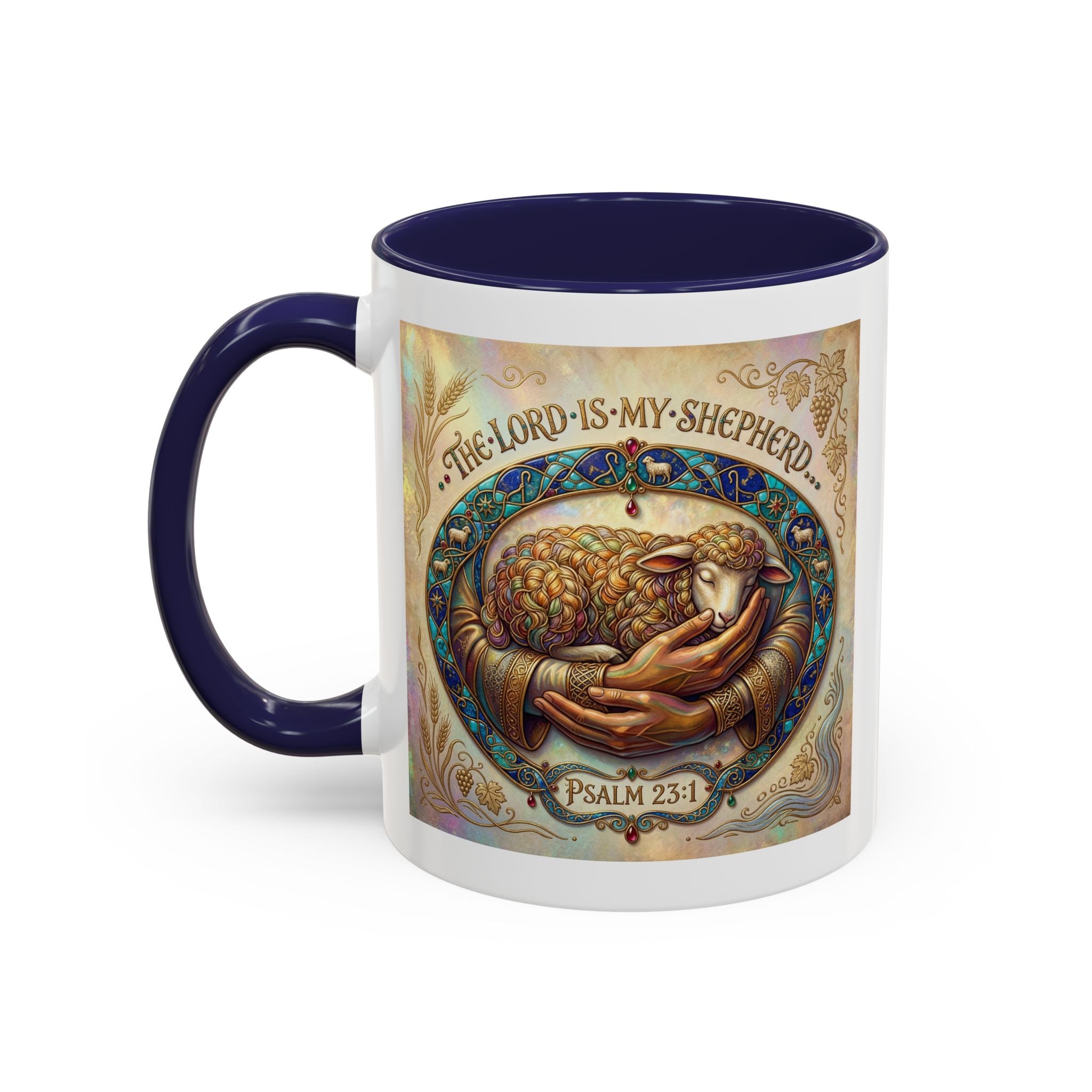 Accent Coffee Mug (11, 15oz) "The Lord is my Shepherd" Psalms 23:1