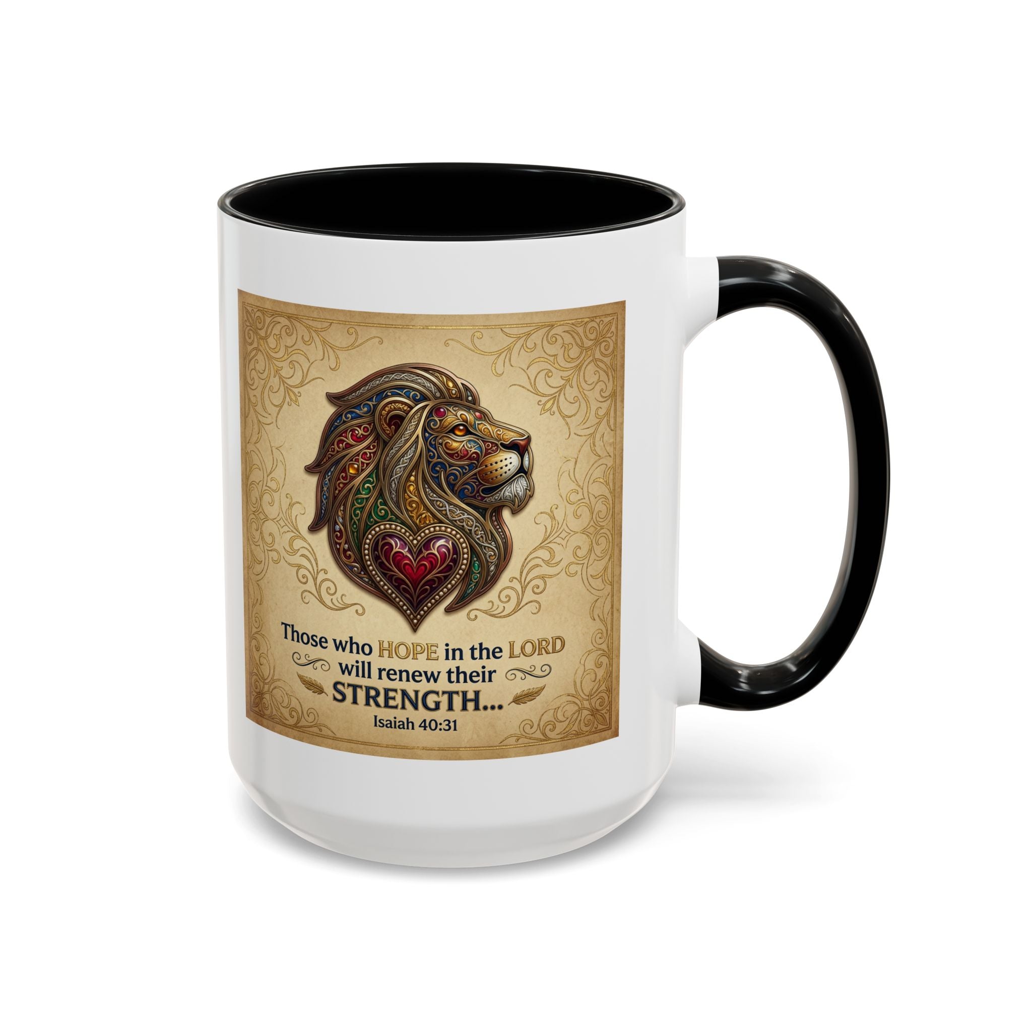 Accent Coffee Mug (11, 15oz) "Those who hope in the Lord..." Isaiah 40:31