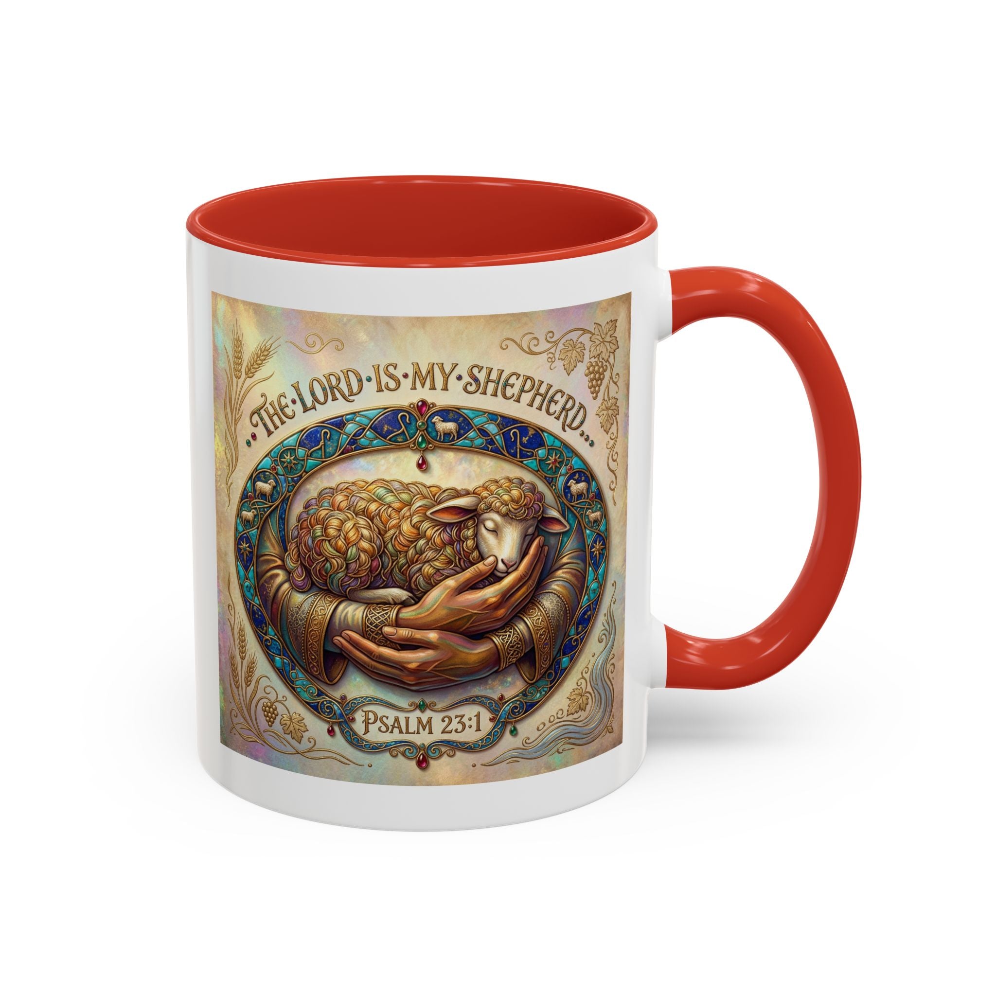Accent Coffee Mug (11, 15oz) "The Lord is my Shepherd" Psalms 23:1
