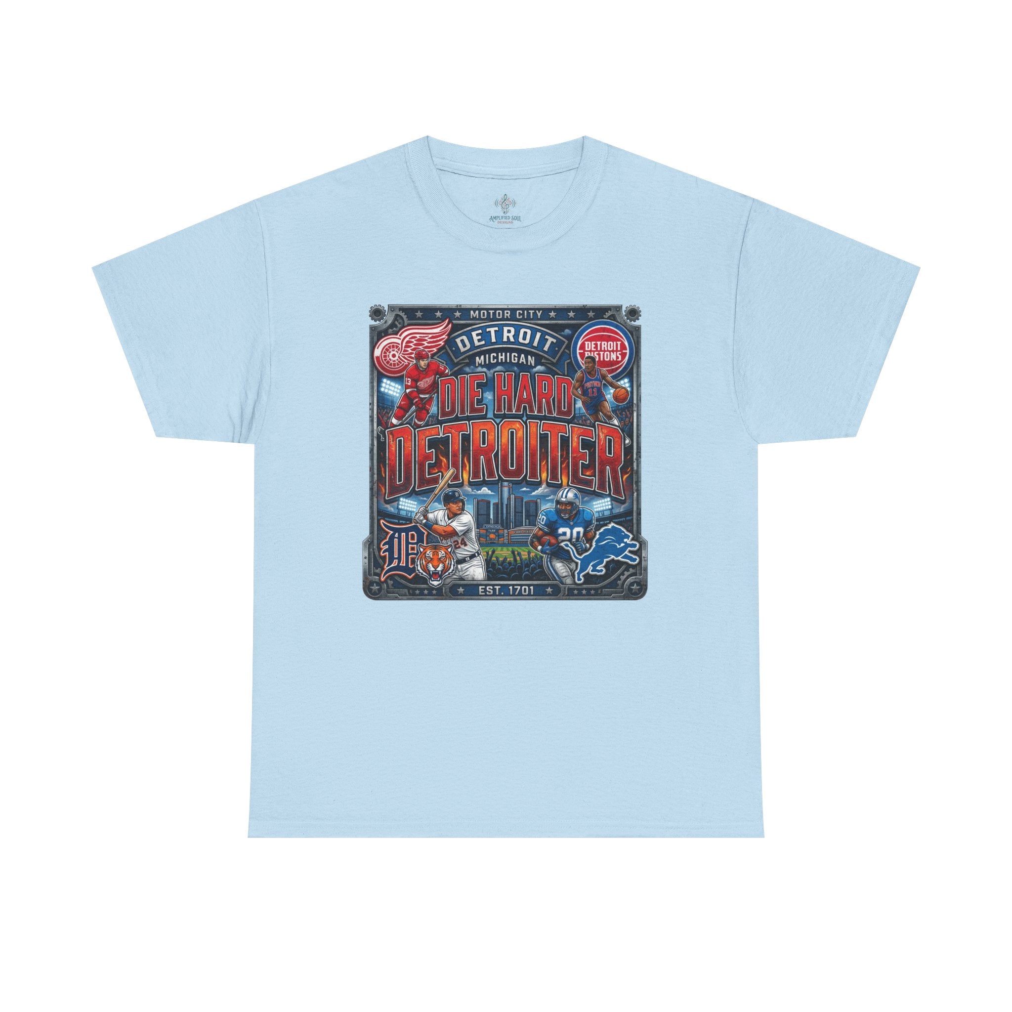 Unisex Heavy Cotton Tee DIE HARD DETROITER, sports style 2