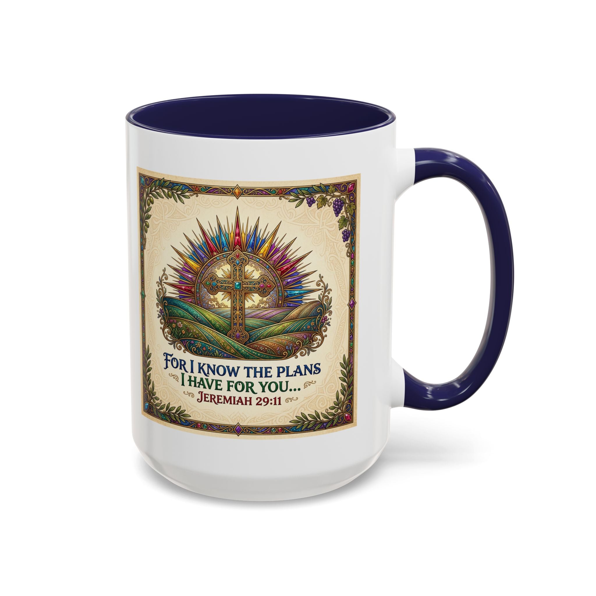 Accent Coffee Mug (11, 15oz) "for I know the plans I have for you" Jeremiah 29:11