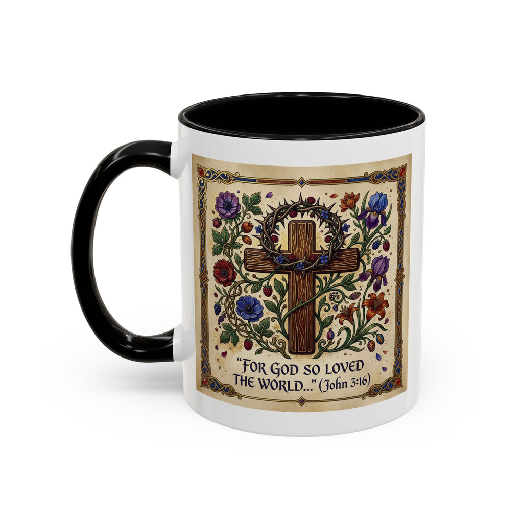 Accent Coffee Mug (11, 15oz) "For God so loved the world" John 3:16