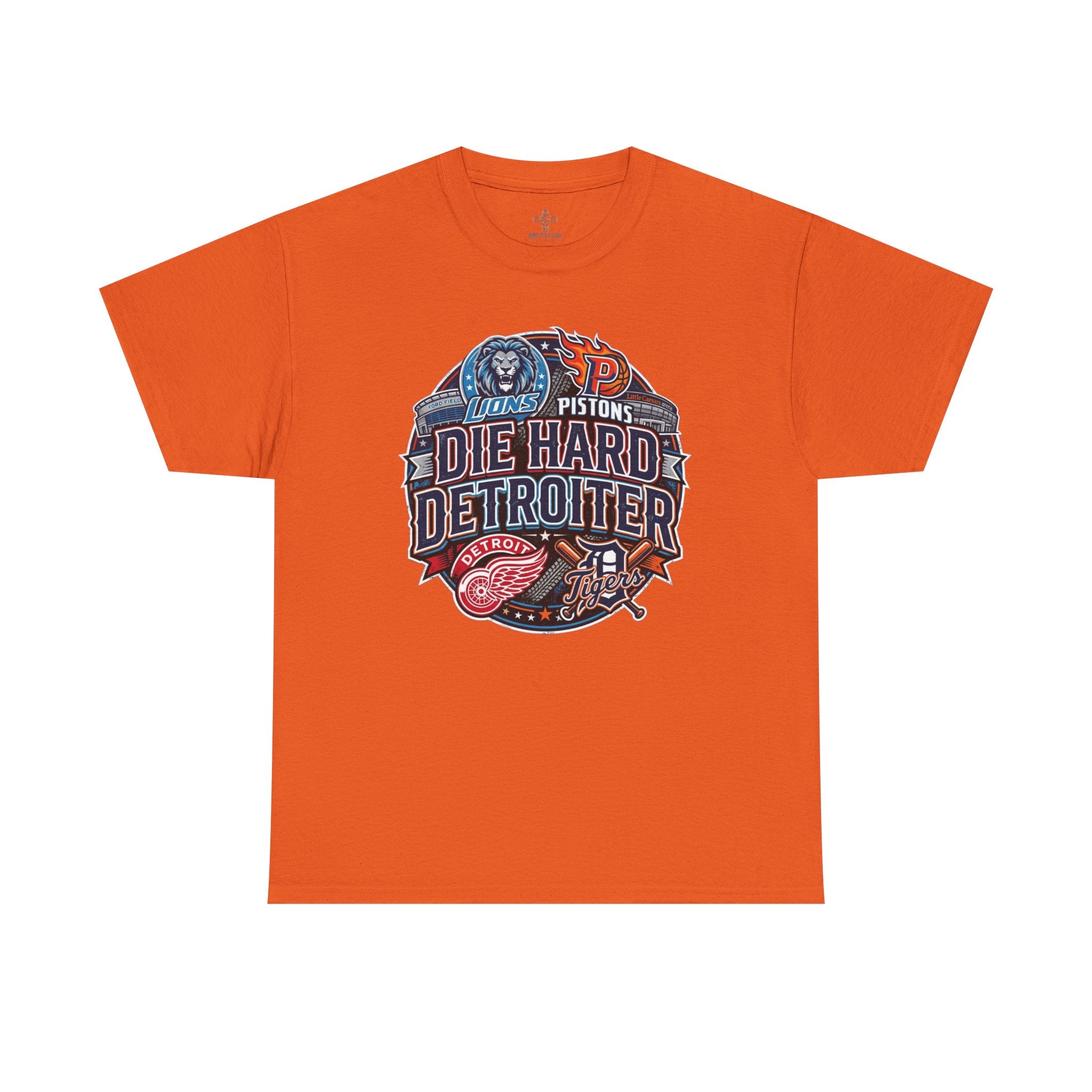 Unisex Heavy Cotton Tee DIE HARD DETROITER, sports style 1
