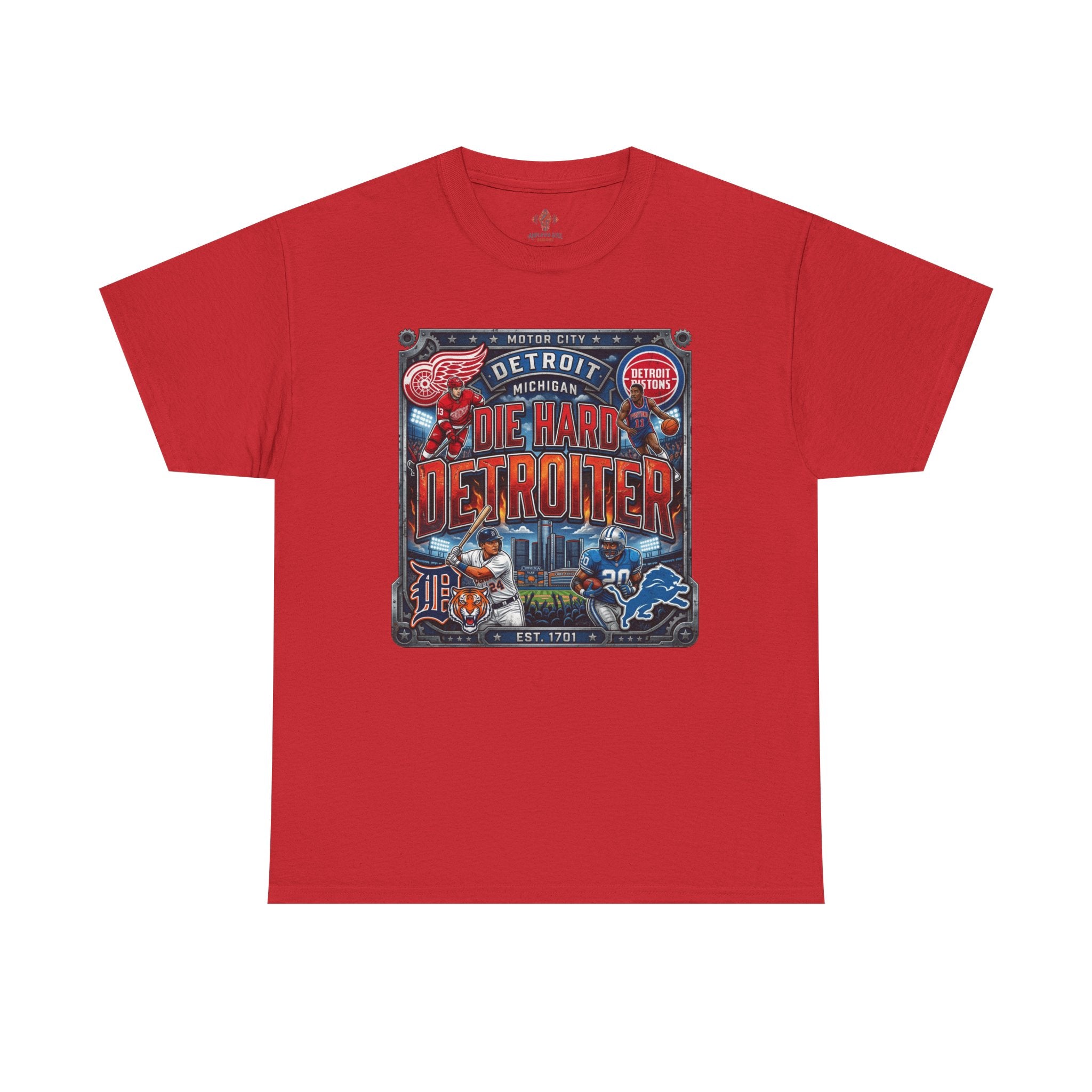 Unisex Heavy Cotton Tee DIE HARD DETROITER, sports style 2