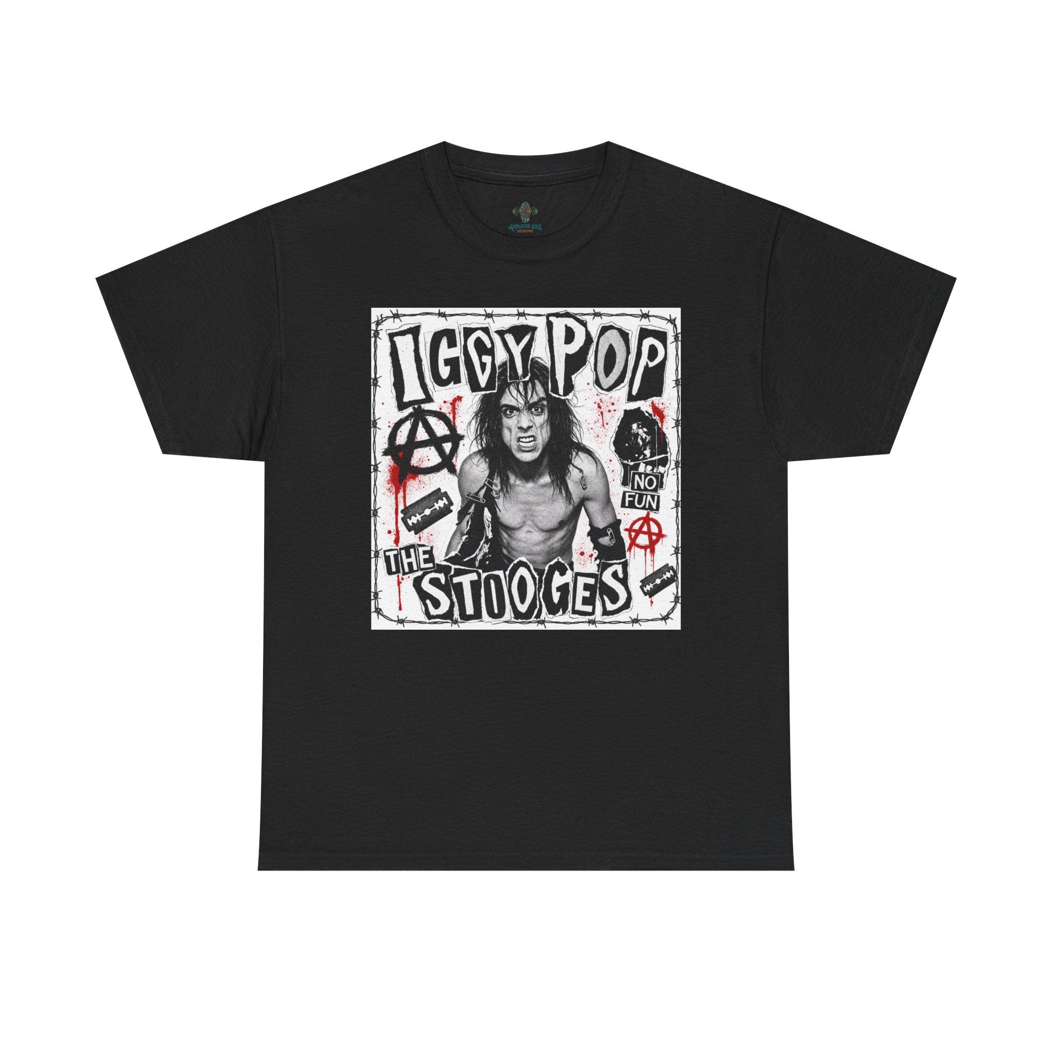 Unisex Heavy Cotton Tee - Detroit Iggy Pop Barbed Wire