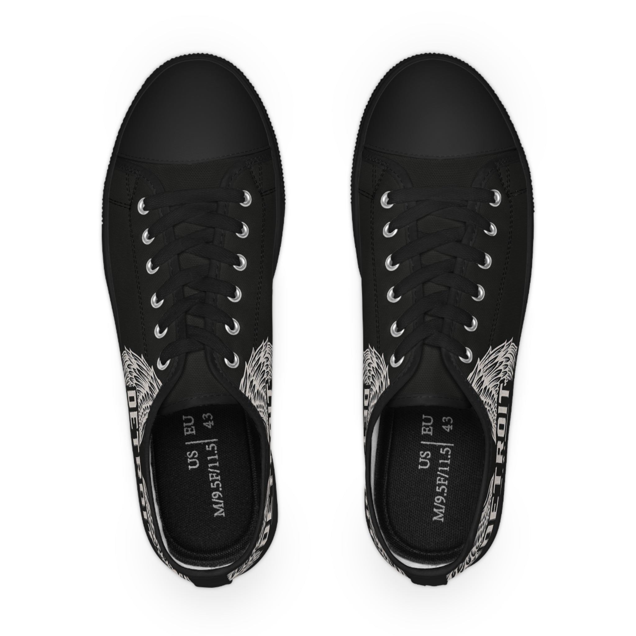 Men's Low Top Sneakers - Detroit Wings black