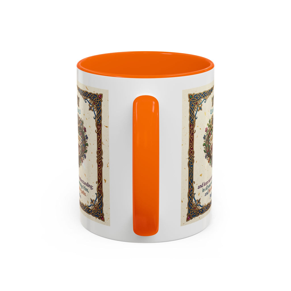 Accent Coffee Mug (11, 15oz) "Trust in the Lord..."  Poverbs 3:5-6