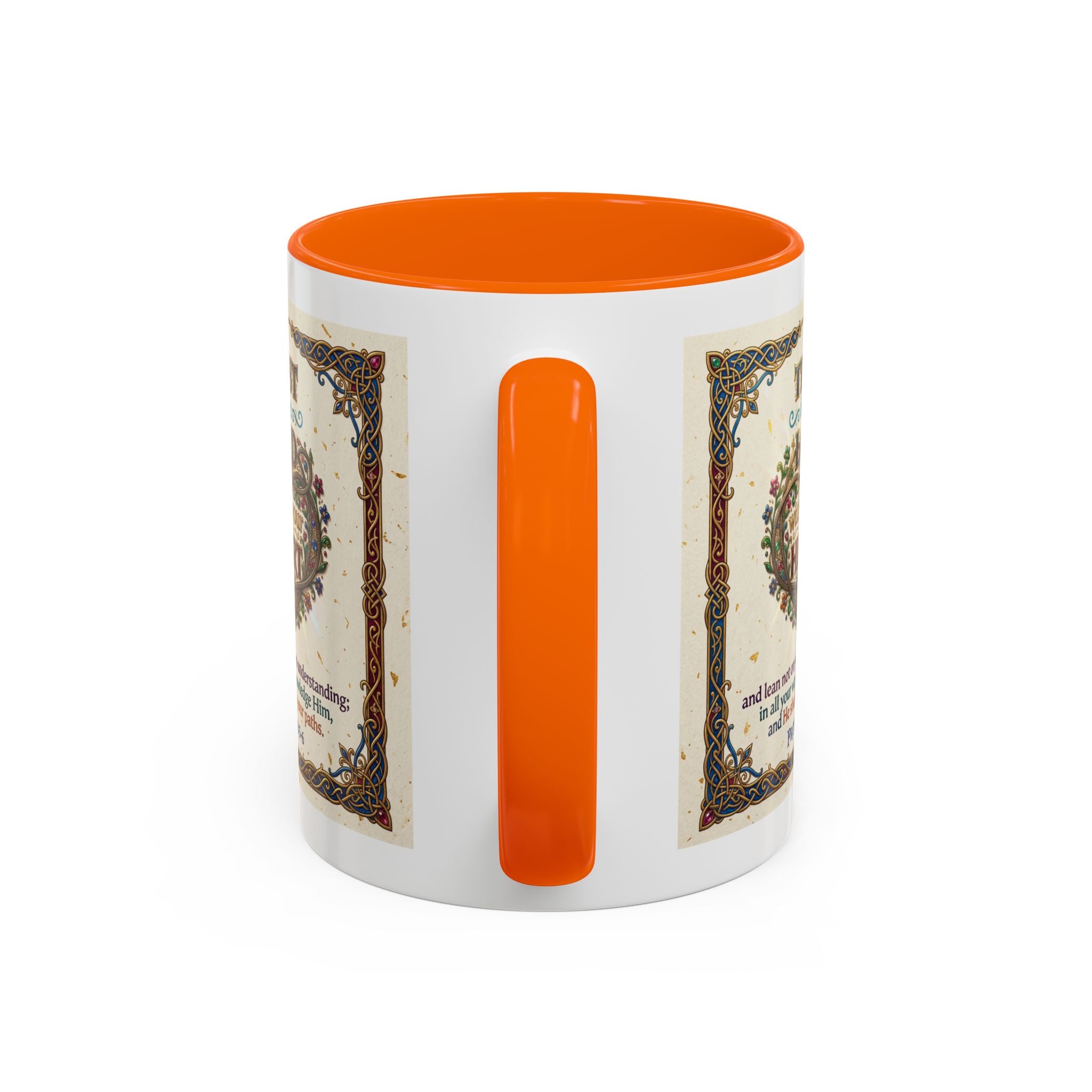 Accent Coffee Mug (11, 15oz) "Trust in the Lord..."  Poverbs 3:5-6