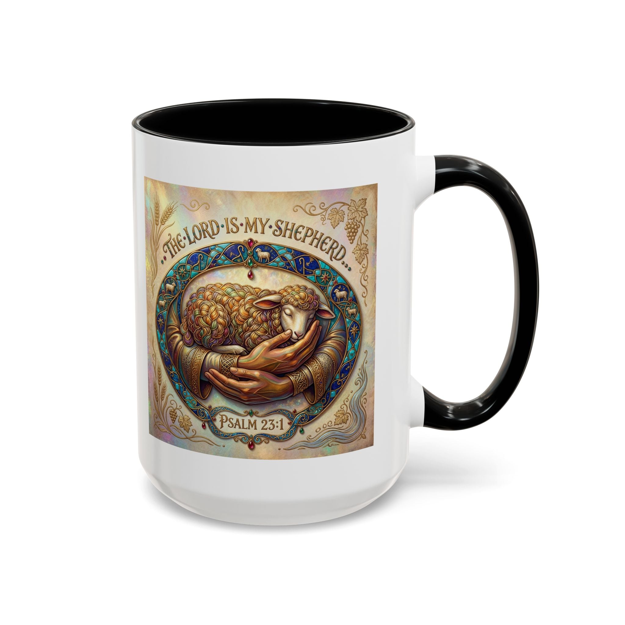 Accent Coffee Mug (11, 15oz) "The Lord is my Shepherd" Psalms 23:1