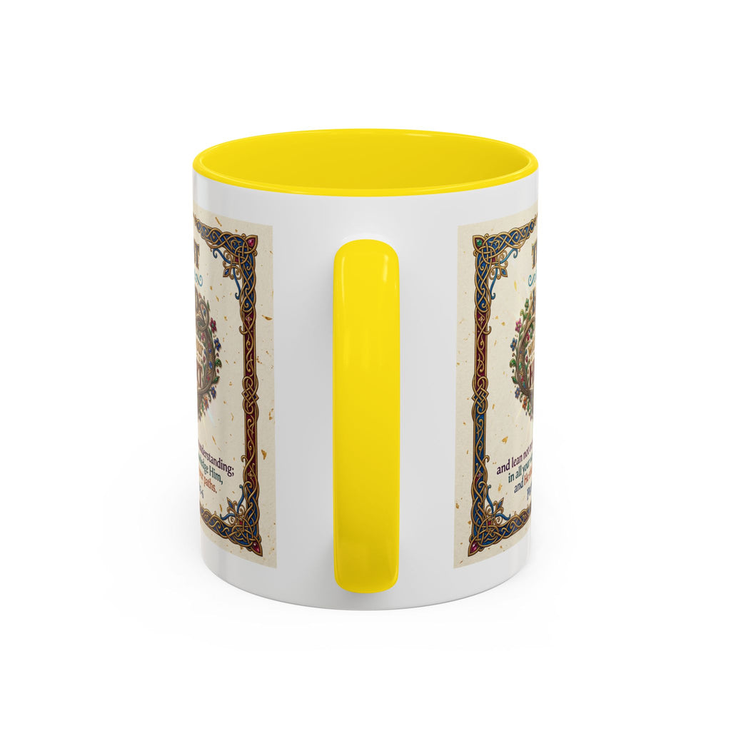 Accent Coffee Mug (11, 15oz) "Trust in the Lord..."  Poverbs 3:5-6