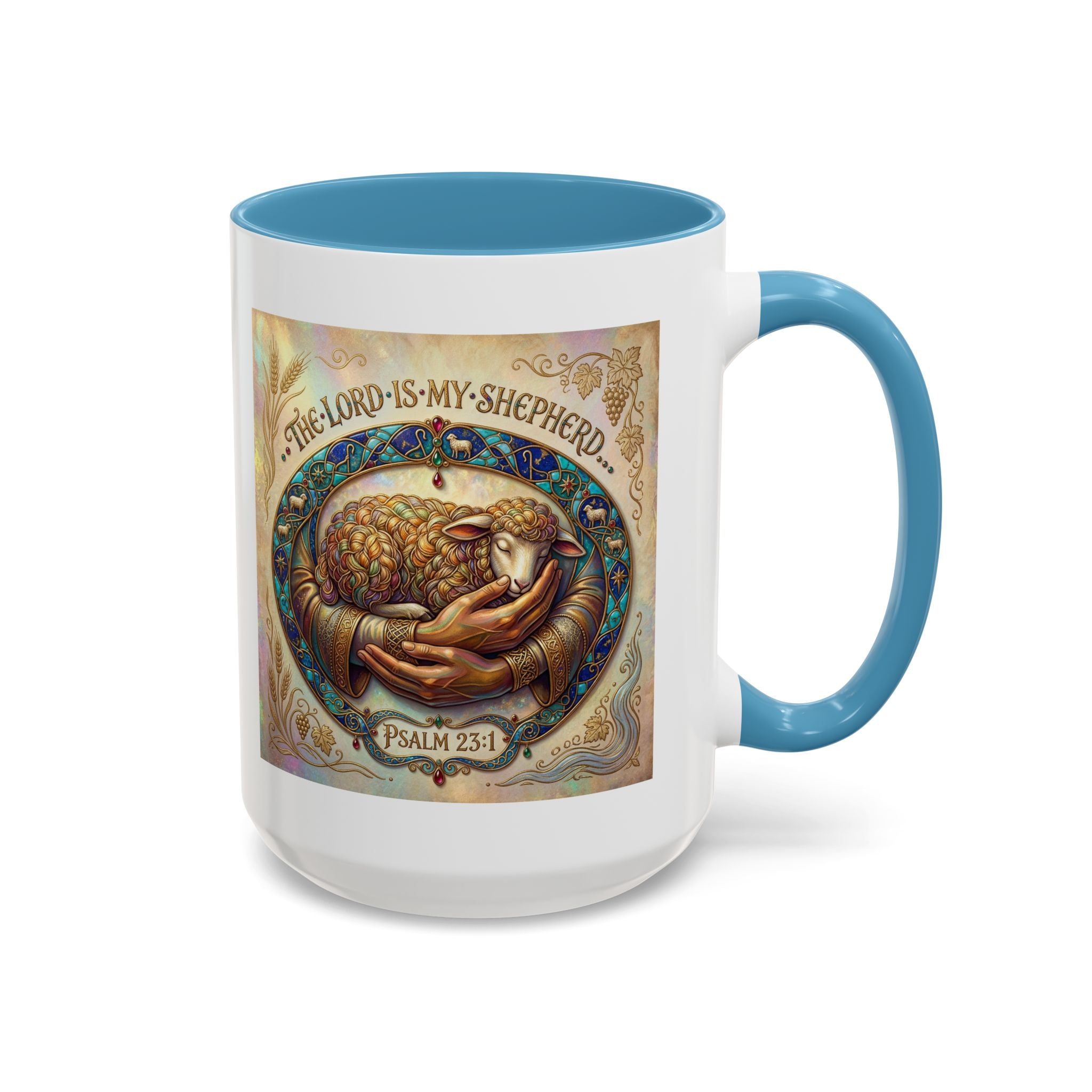 Accent Coffee Mug (11, 15oz) "The Lord is my Shepherd" Psalms 23:1