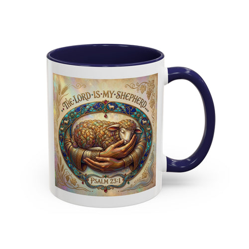 Accent Coffee Mug (11, 15oz) "The Lord is my Shepherd" Psalms 23:1
