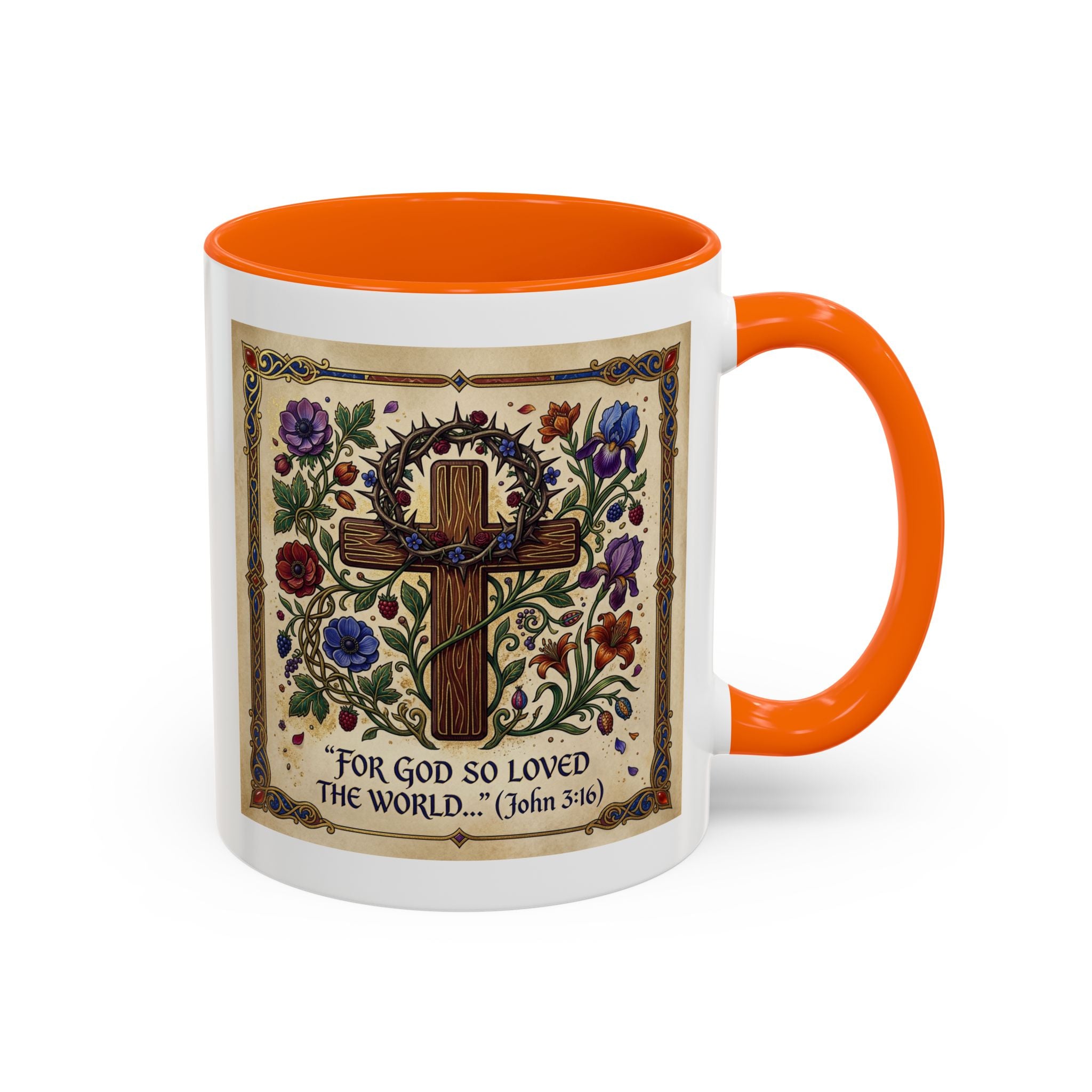 Accent Coffee Mug (11, 15oz) "For God so loved the world" John 3:16