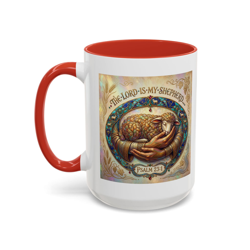 Accent Coffee Mug (11, 15oz) "The Lord is my Shepherd" Psalms 23:1