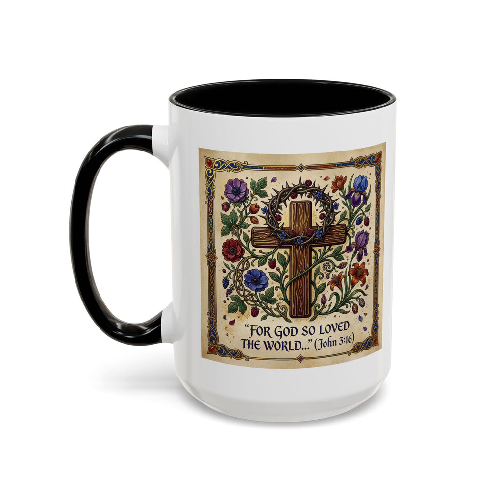 Accent Coffee Mug (11, 15oz) "For God so loved the world" John 3:16