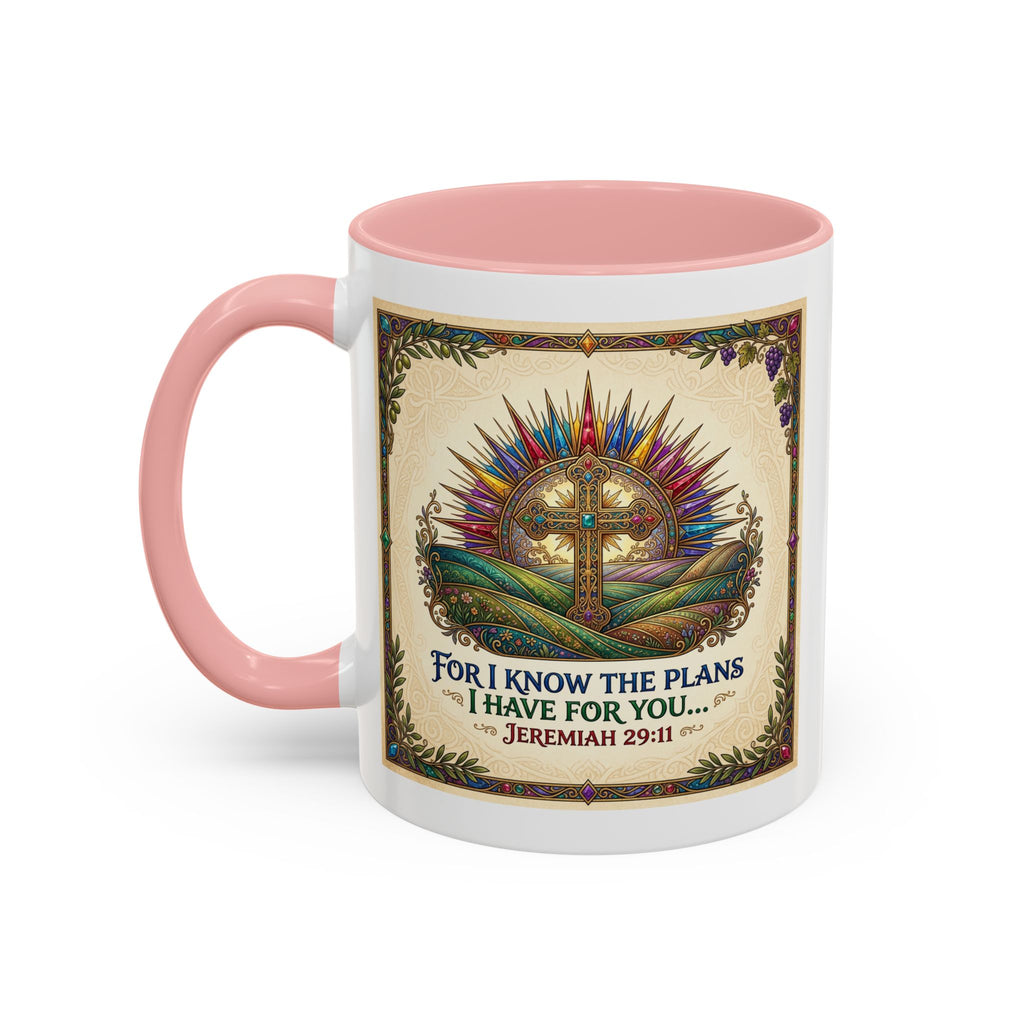 Accent Coffee Mug (11, 15oz) "for I know the plans I have for you" Jeremiah 29:11