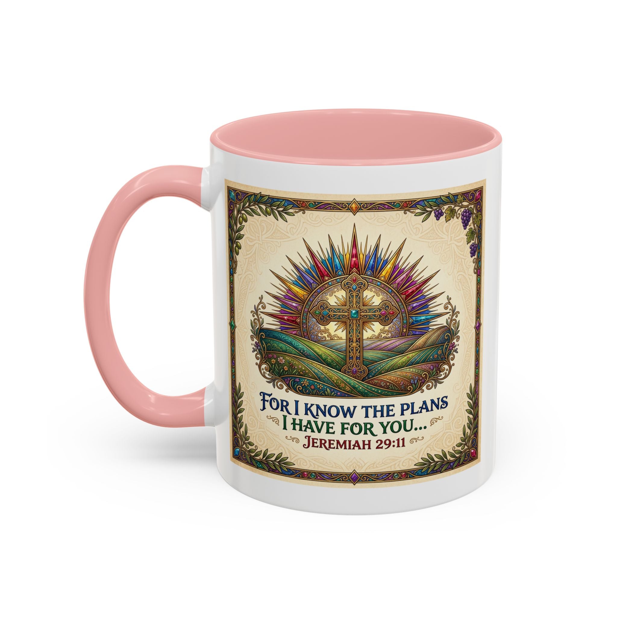 Accent Coffee Mug (11, 15oz) "for I know the plans I have for you" Jeremiah 29:11