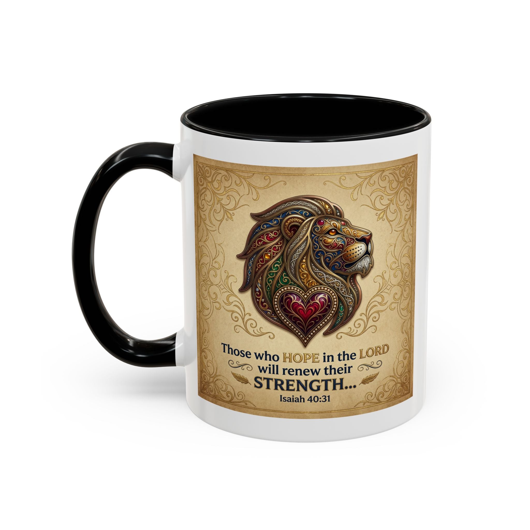 Accent Coffee Mug (11, 15oz) "Those who hope in the Lord..." Isaiah 40:31