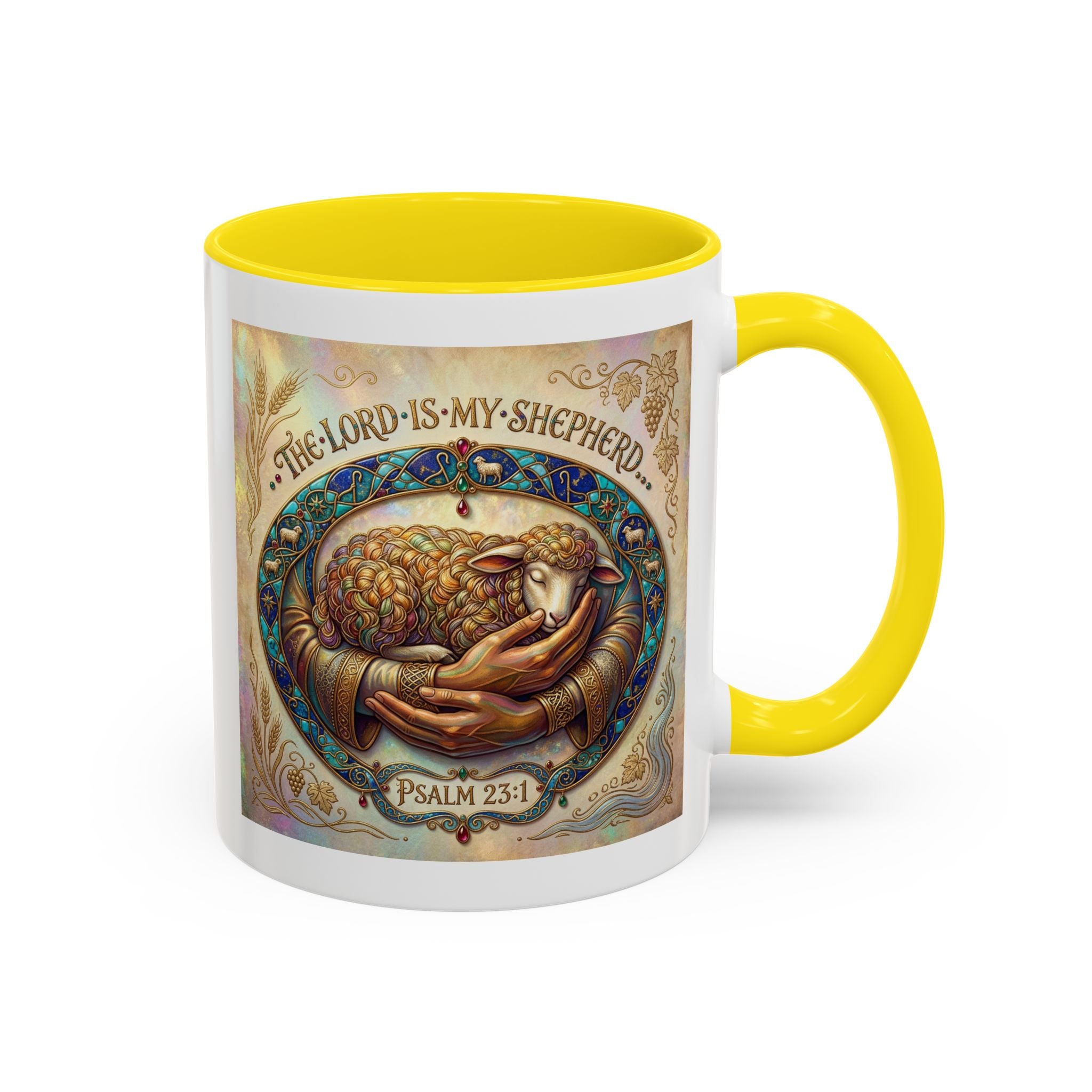 Accent Coffee Mug (11, 15oz) "The Lord is my Shepherd" Psalms 23:1