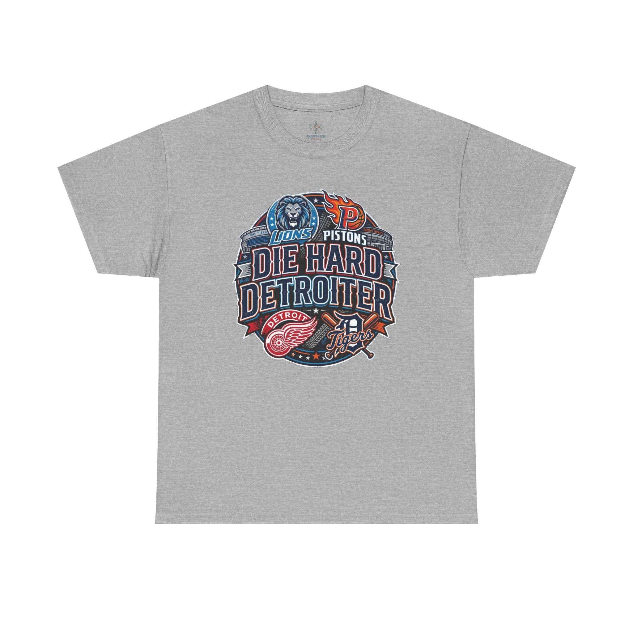 Unisex Heavy Cotton Tee DIE HARD DETROITER, sports style 1