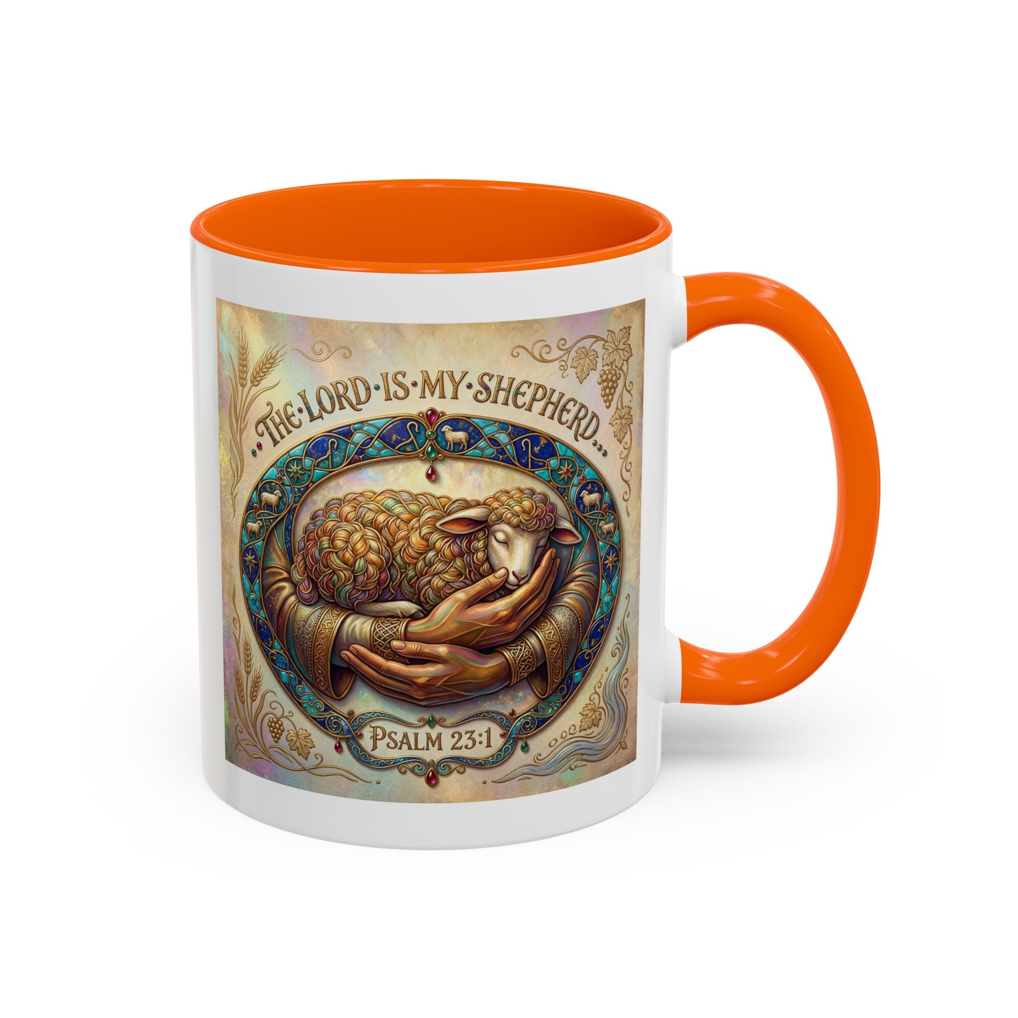 Accent Coffee Mug (11, 15oz) "The Lord is my Shepherd" Psalms 23:1