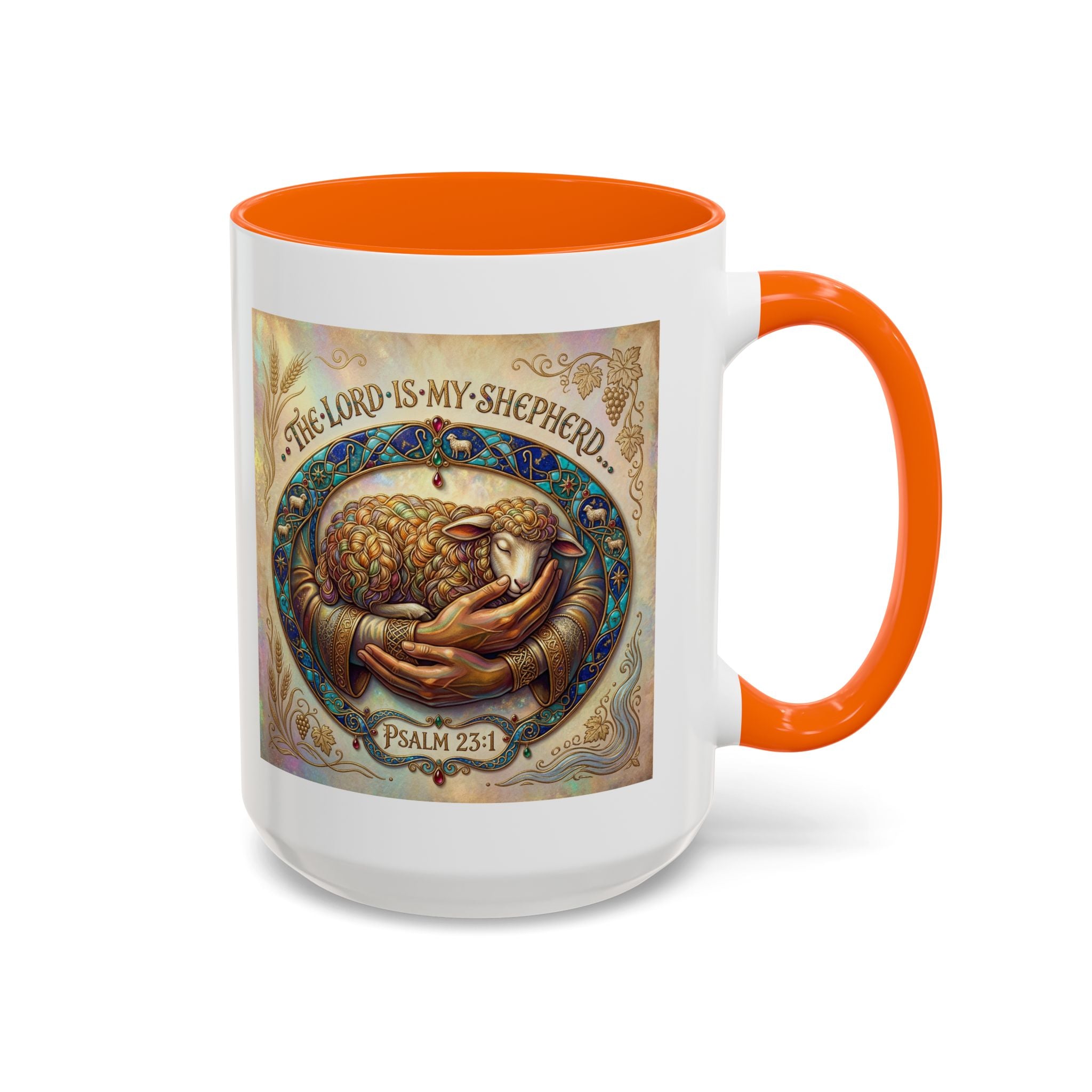 Accent Coffee Mug (11, 15oz) "The Lord is my Shepherd" Psalms 23:1