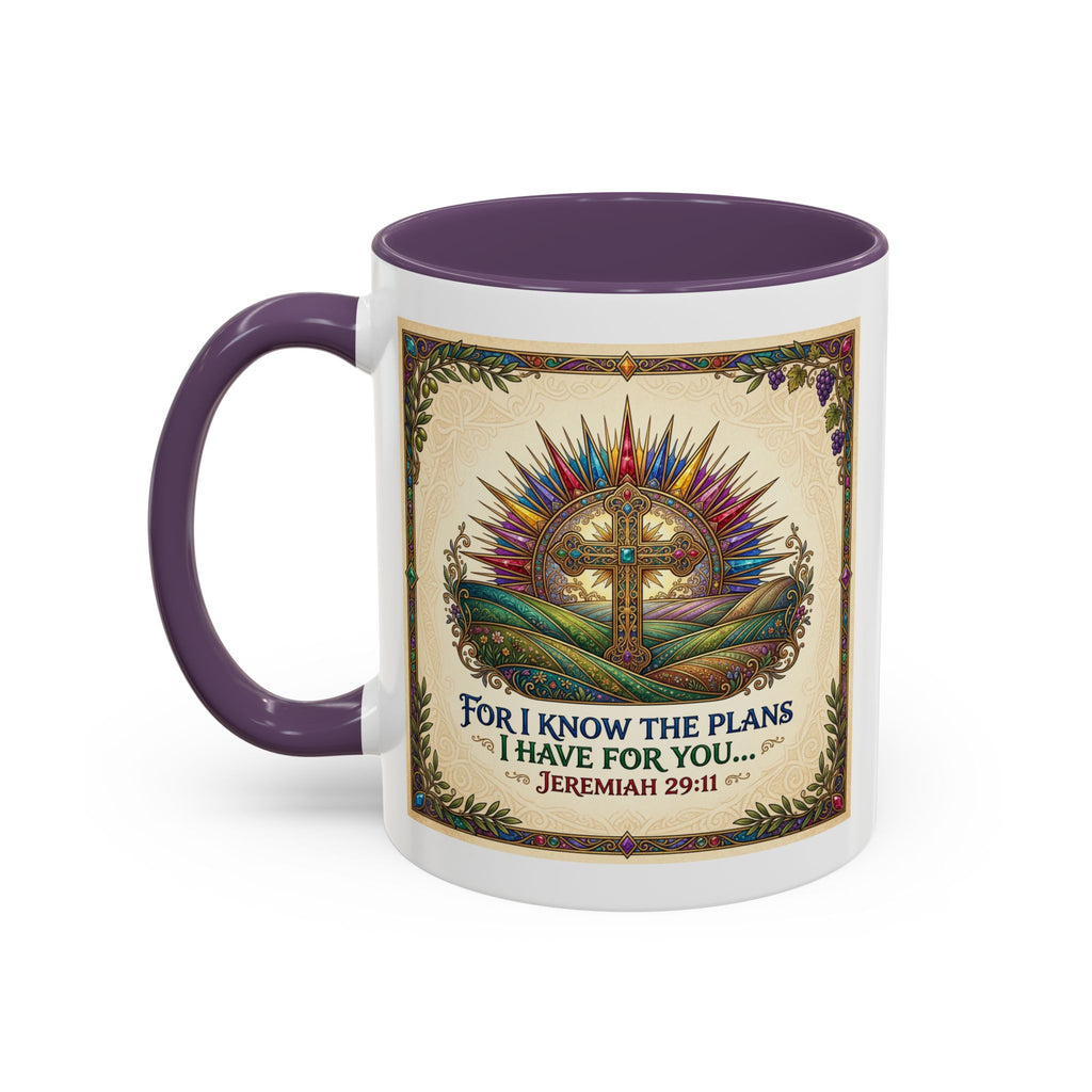 Accent Coffee Mug (11, 15oz) "for I know the plans I have for you" Jeremiah 29:11