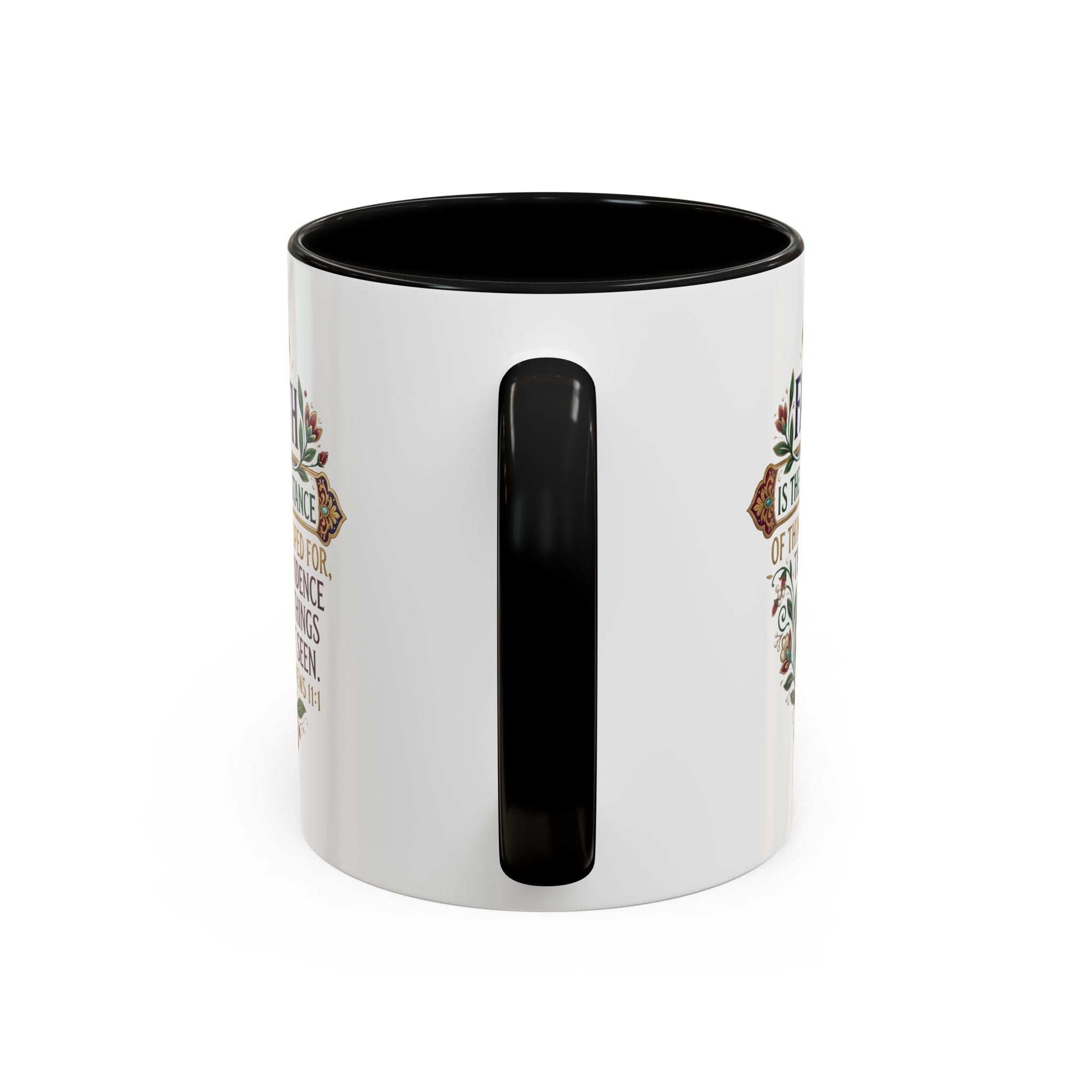 Accent Coffee Mug (11, 15oz) "Faith is the substance" Hebrews 11:1