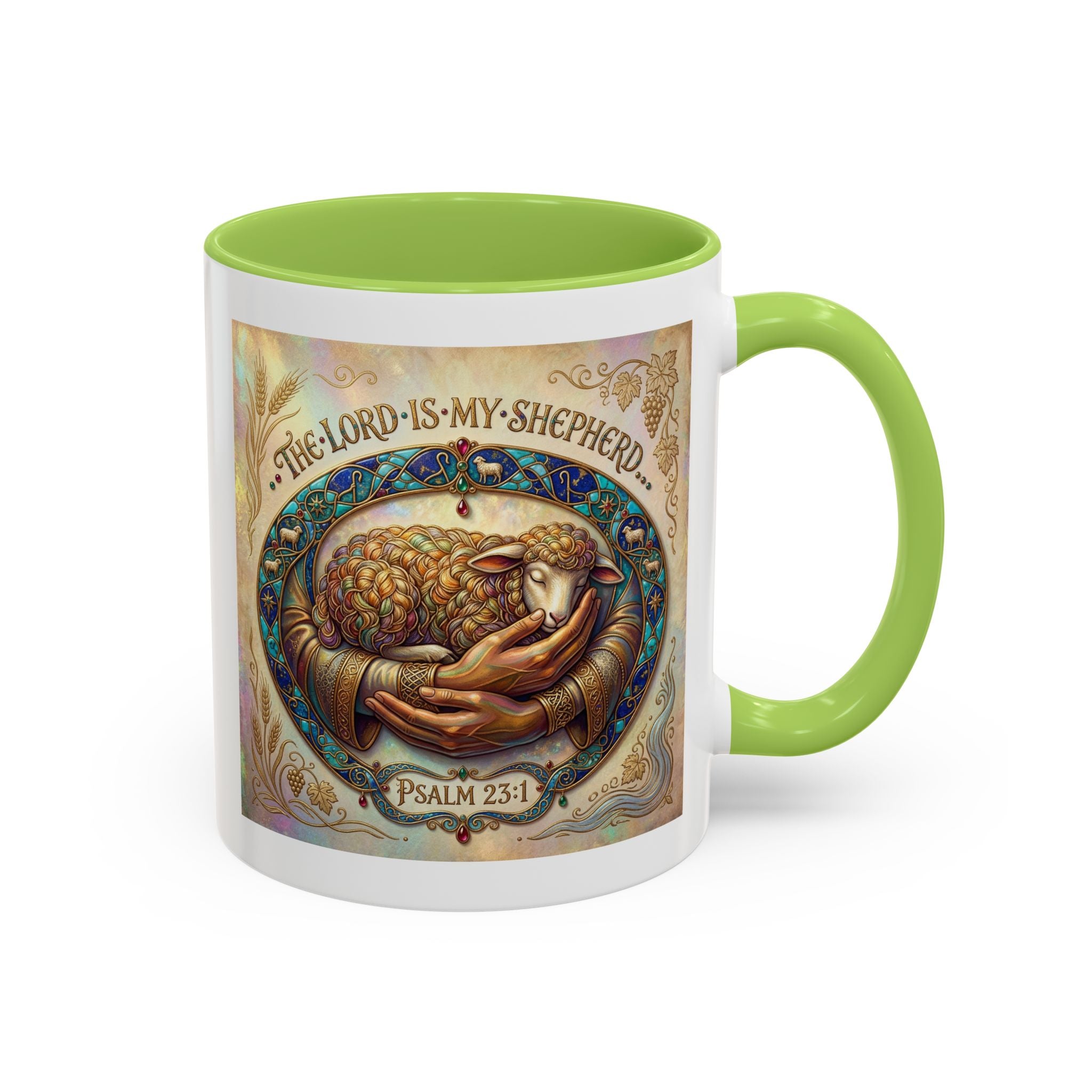 Accent Coffee Mug (11, 15oz) "The Lord is my Shepherd" Psalms 23:1