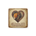 Porcelain Magnet, Square "Be strong and courageous" Joshua 1:9