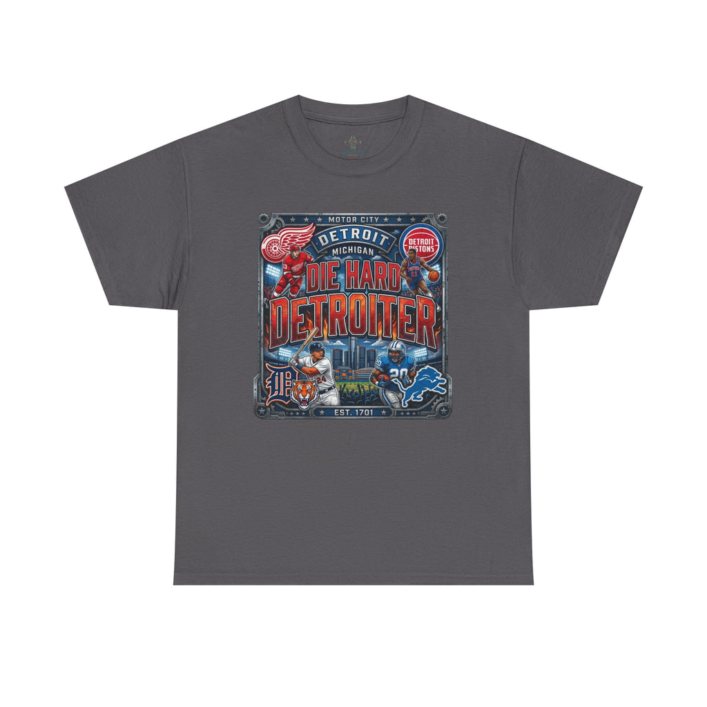 Unisex Heavy Cotton Tee DIE HARD DETROITER, sports style 2